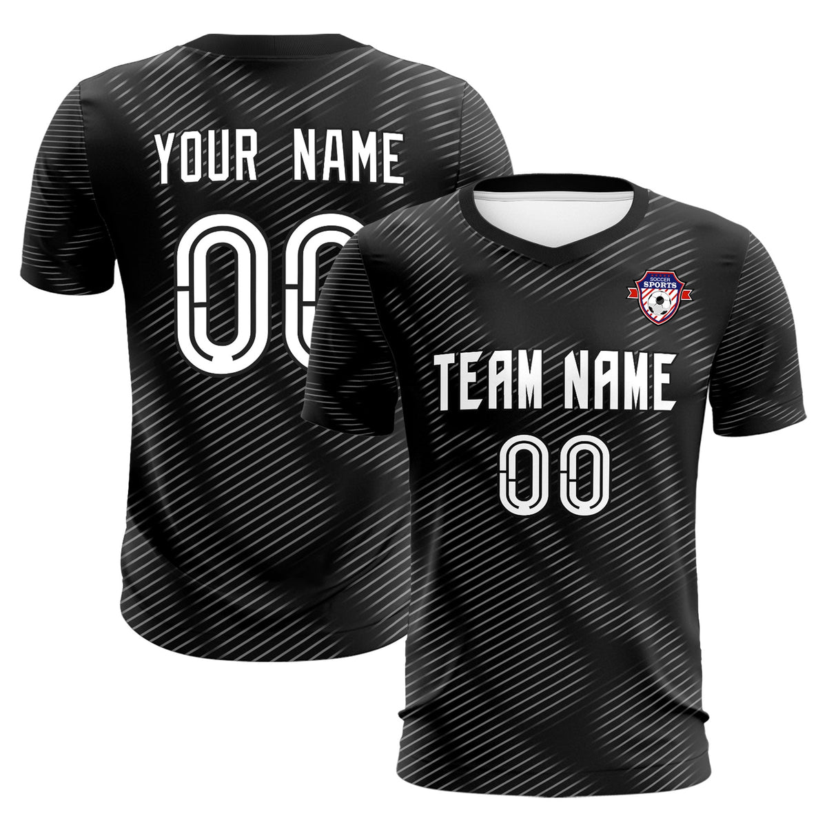 Custom Black White Training Uniform For Men Football Sets Jersey