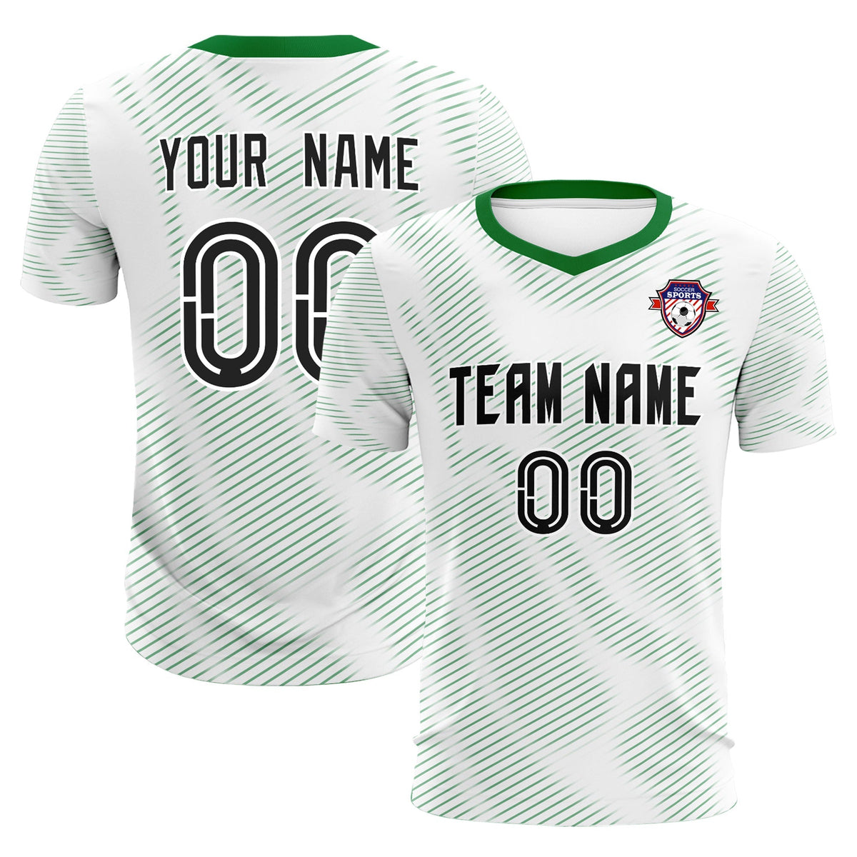 Custom White Kelly Green Training Uniform For Men Football Sets Jersey