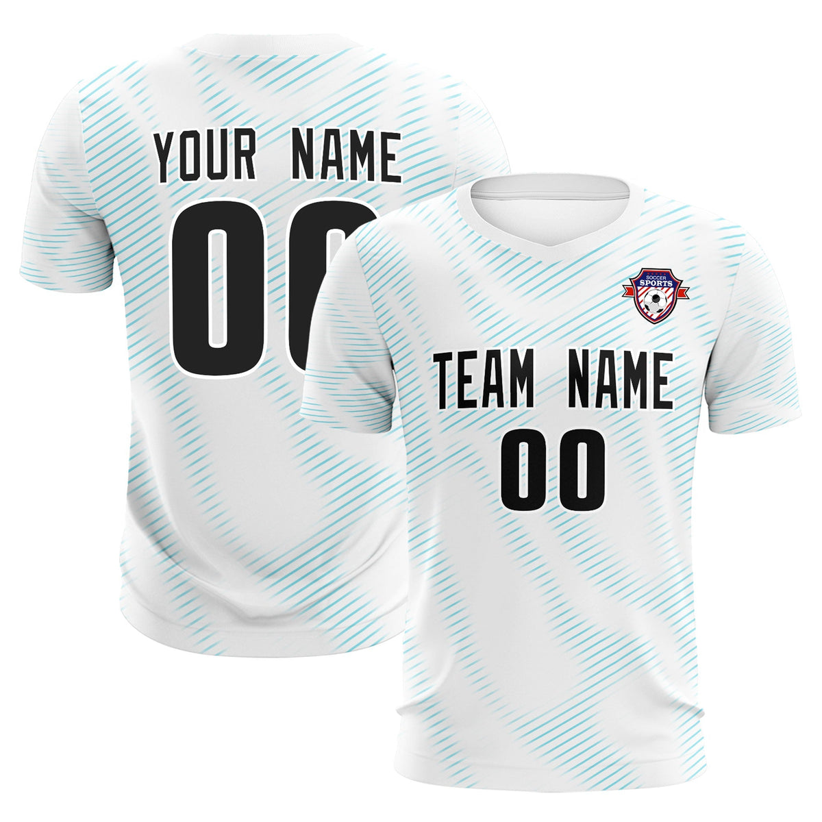 Custom White Sky Blue Training Uniform For Men Football Sets Jersey