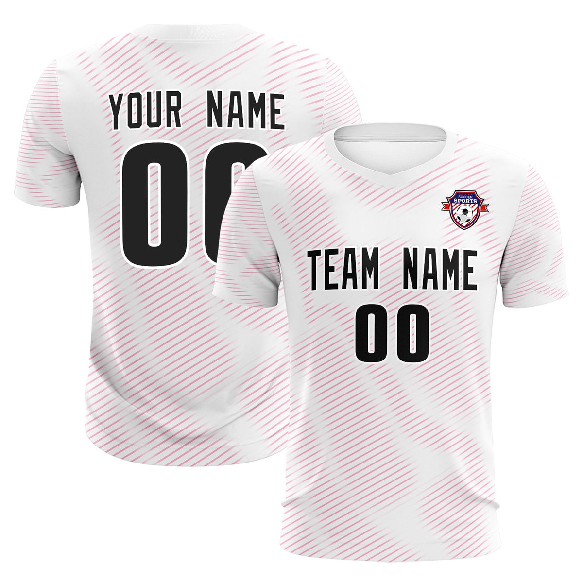 Custom White Pink Training Uniform For Men Football Sets Jersey