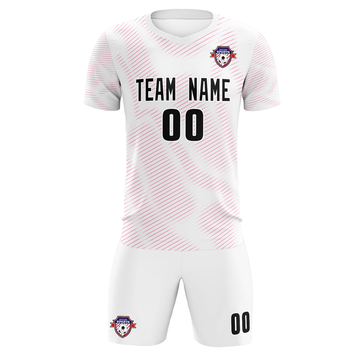 Custom White Pink Training Uniform For Men Football Sets Jersey