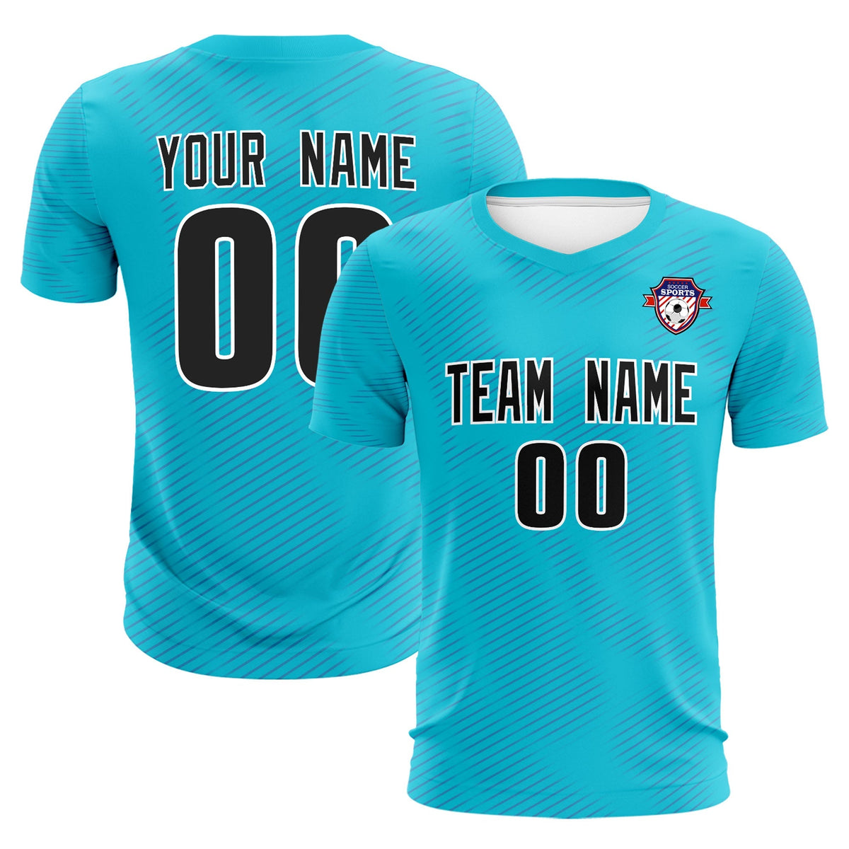 Custom Sky Blue Royal Training Uniform For Men Football Sets Jersey