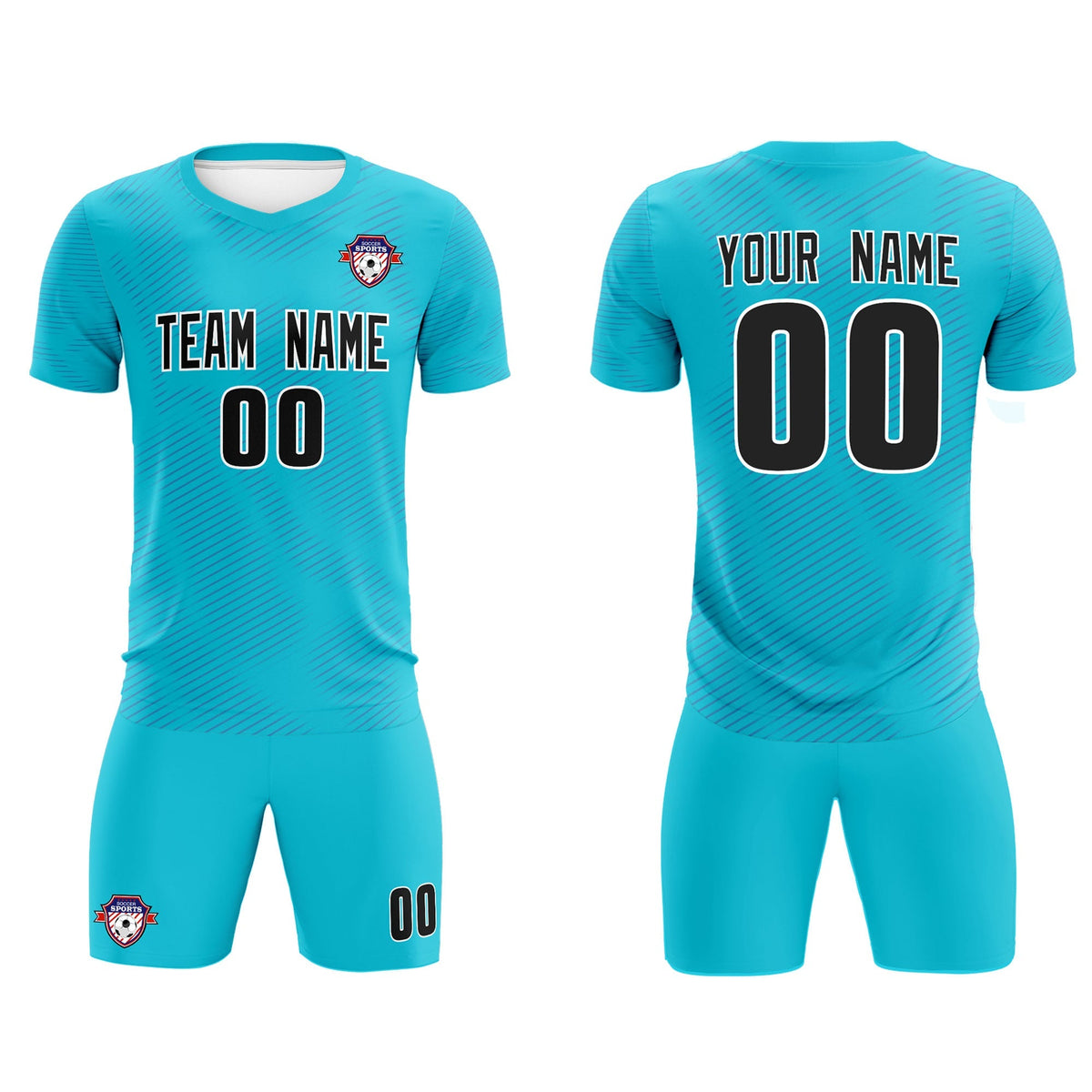 Custom Sky Blue Royal Training Uniform For Men Football Sets Jersey