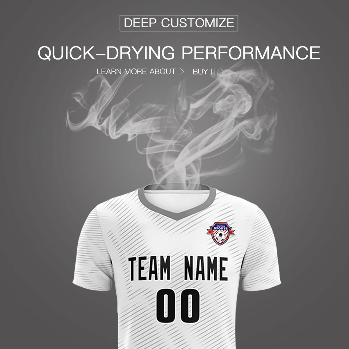 Custom White Gray Training Uniform For Men Football Sets Jersey