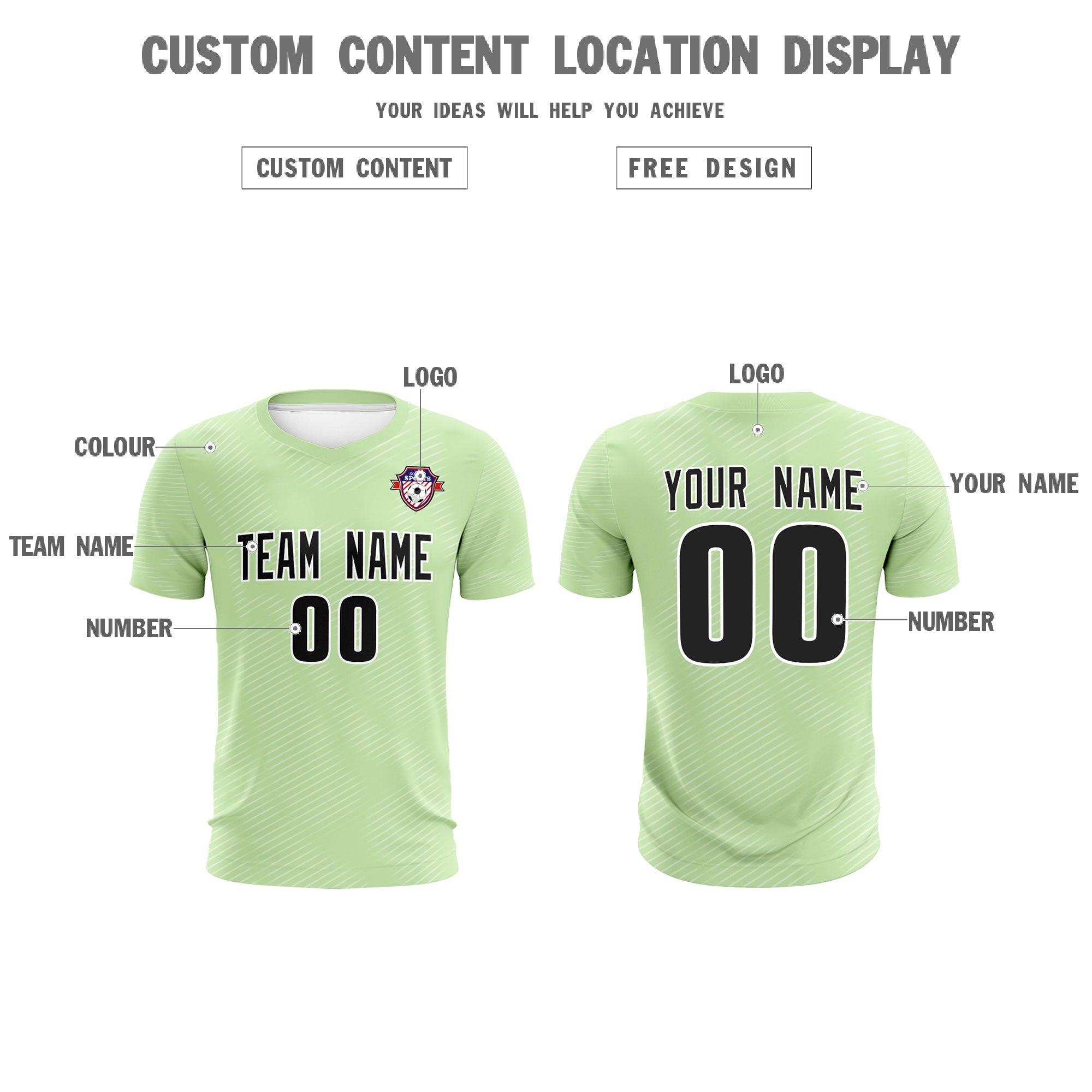 Custom Green White Training Uniform For Men Football Sets Jersey
