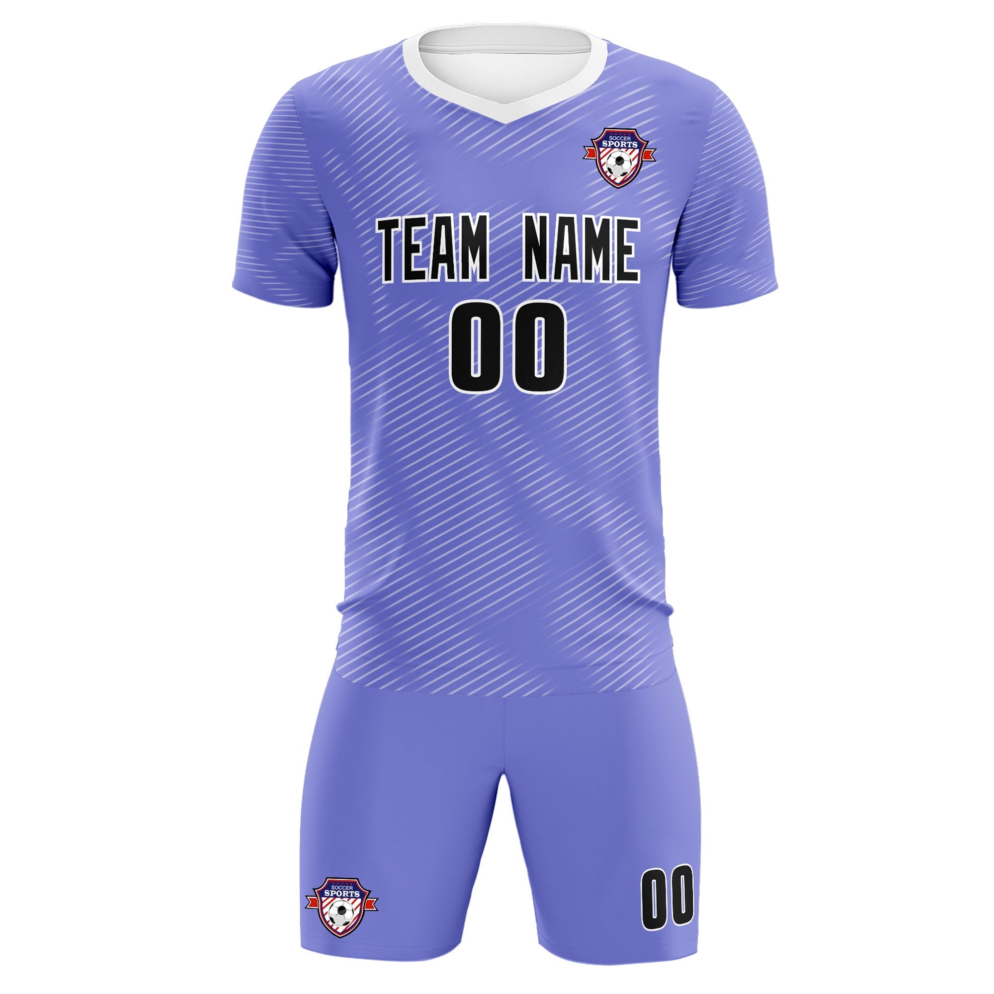 Custom Light Purple White Training Uniform For Men Football Sets Jersey