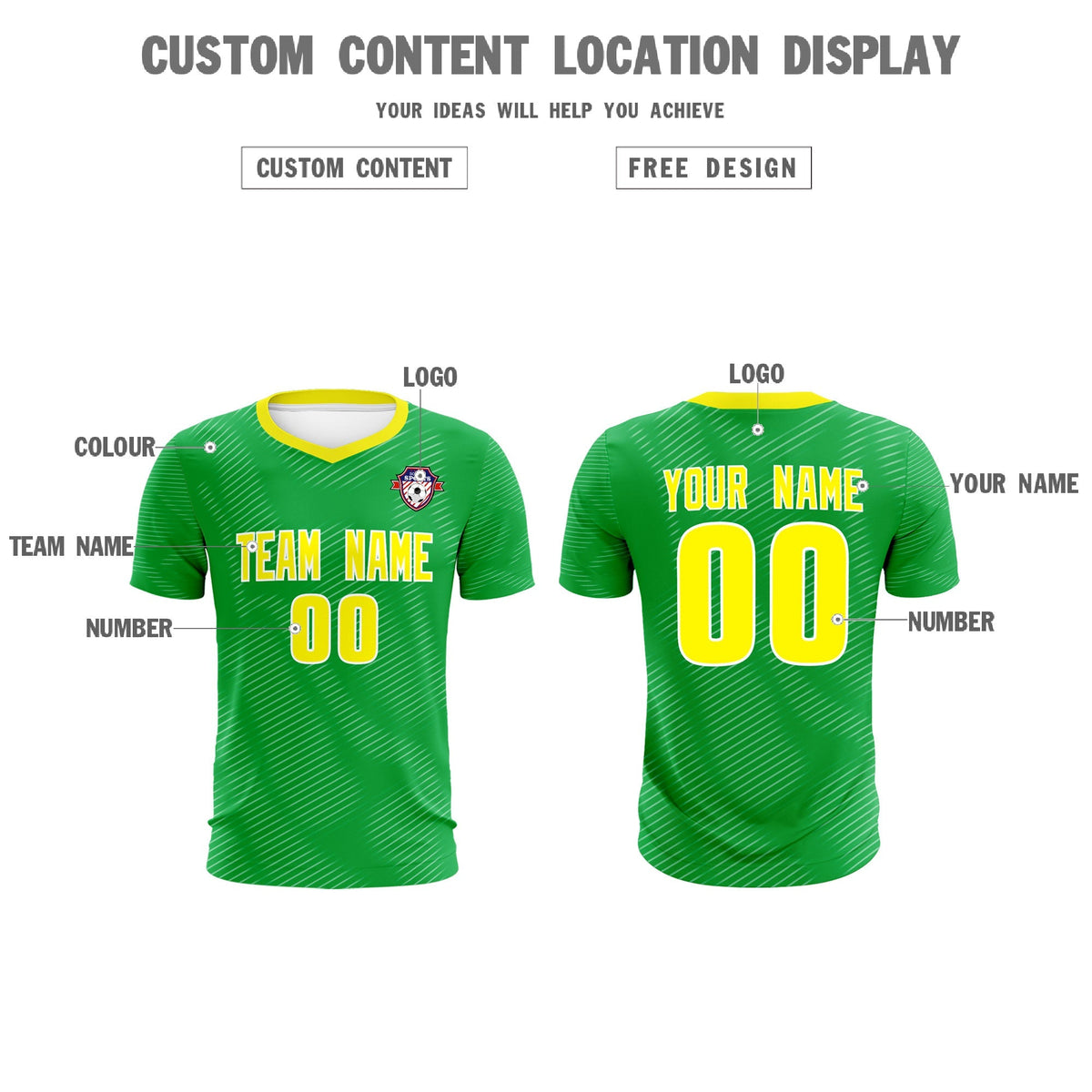 Custom Kelly Green Gold Training Uniform For Men Football Sets Jersey