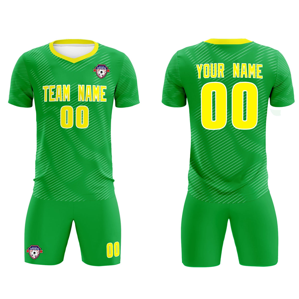 Custom Kelly Green Gold Training Uniform For Men Football Sets Jersey