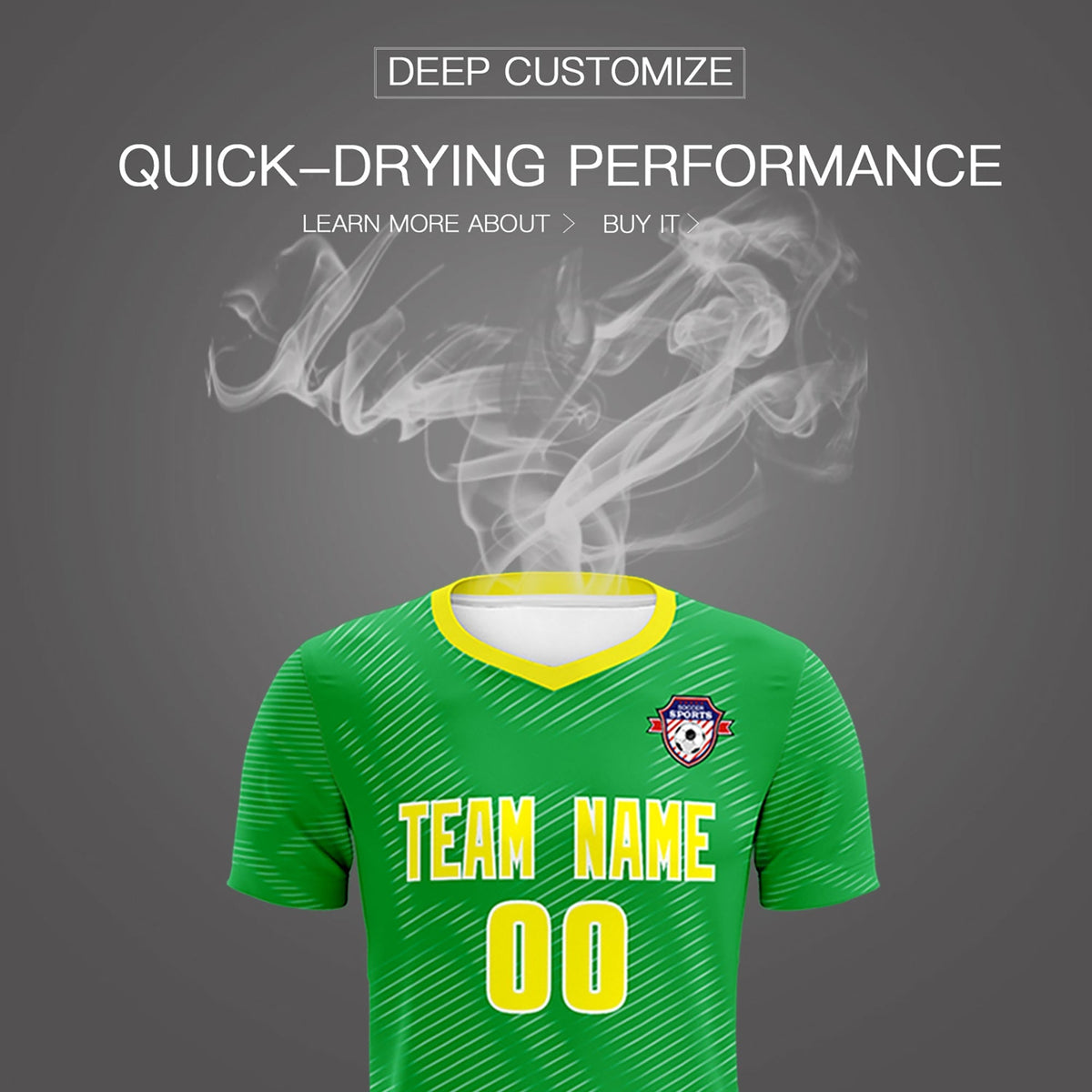 Custom Kelly Green Gold Training Uniform For Men Football Sets Jersey