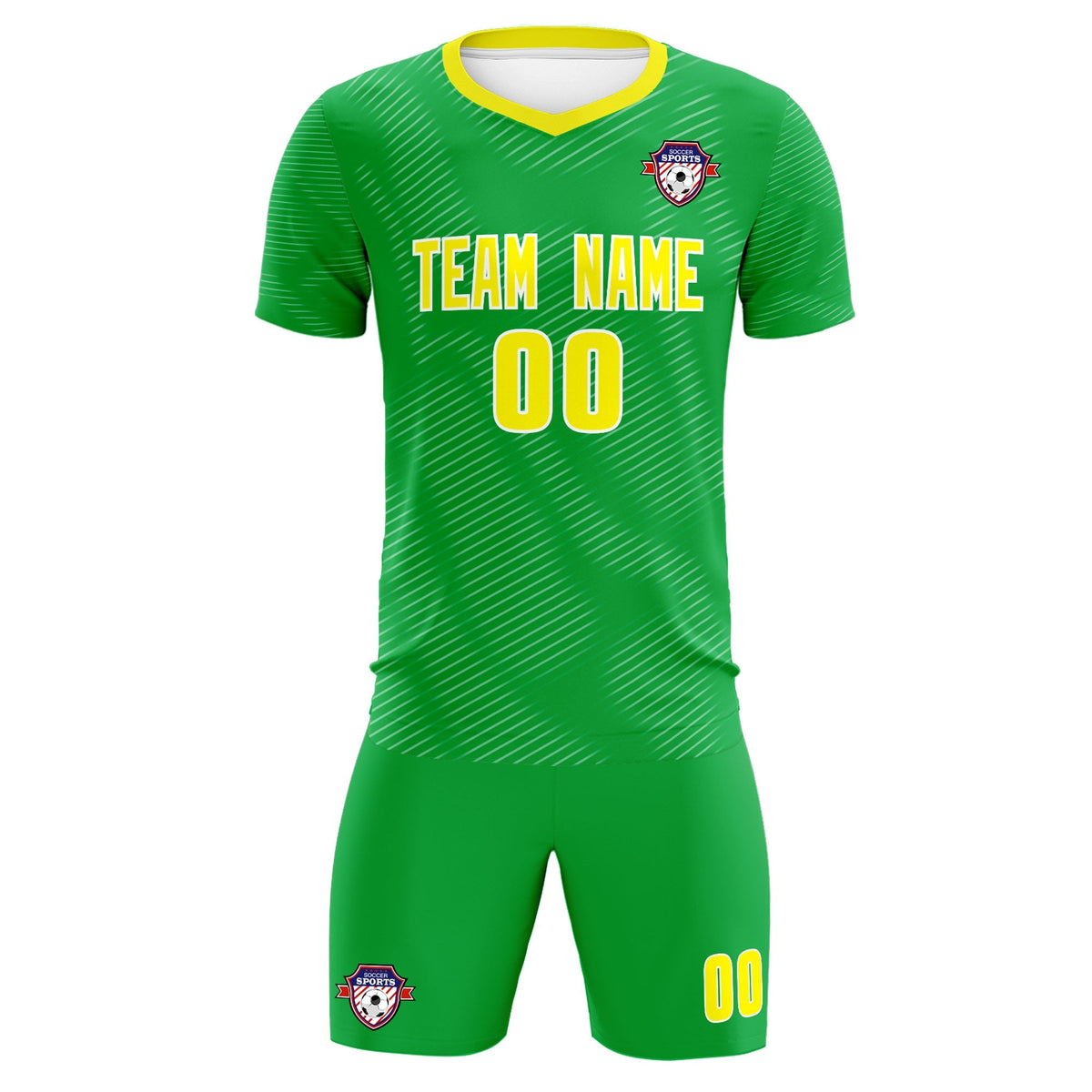 Custom Kelly Green Gold Training Uniform For Men Football Sets Jersey