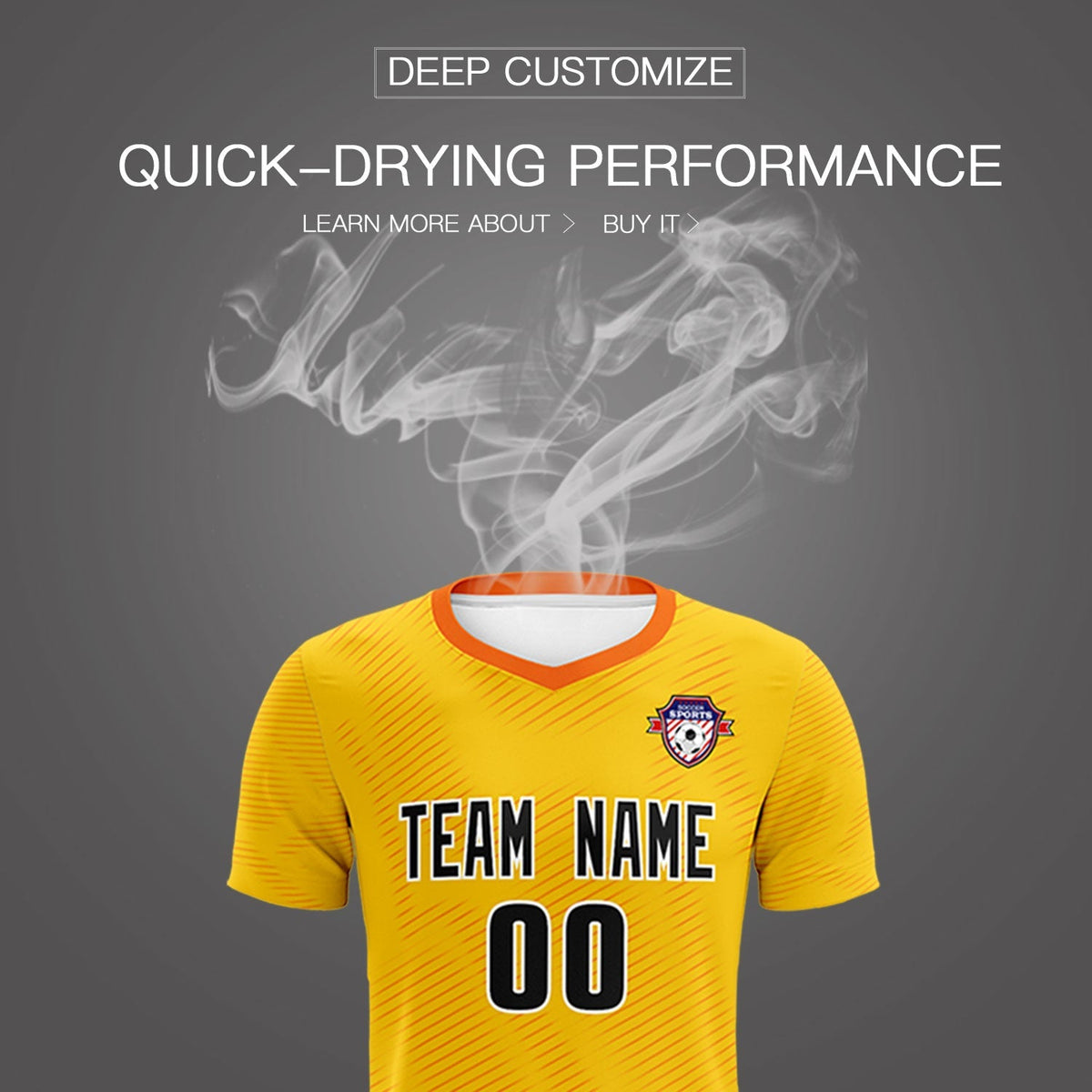 Custom Yellow Orange Training Uniform For Men Football Sets Jersey