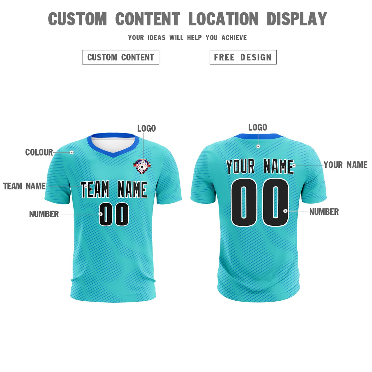 Custom Sky Blue Powder Blue Training Uniform For Men Football Sets Jersey