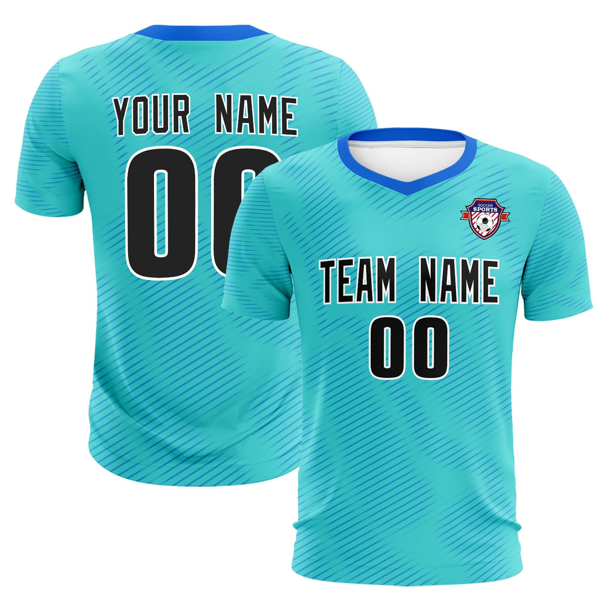 Custom Sky Blue Powder Blue Training Uniform For Men Football Sets Jersey