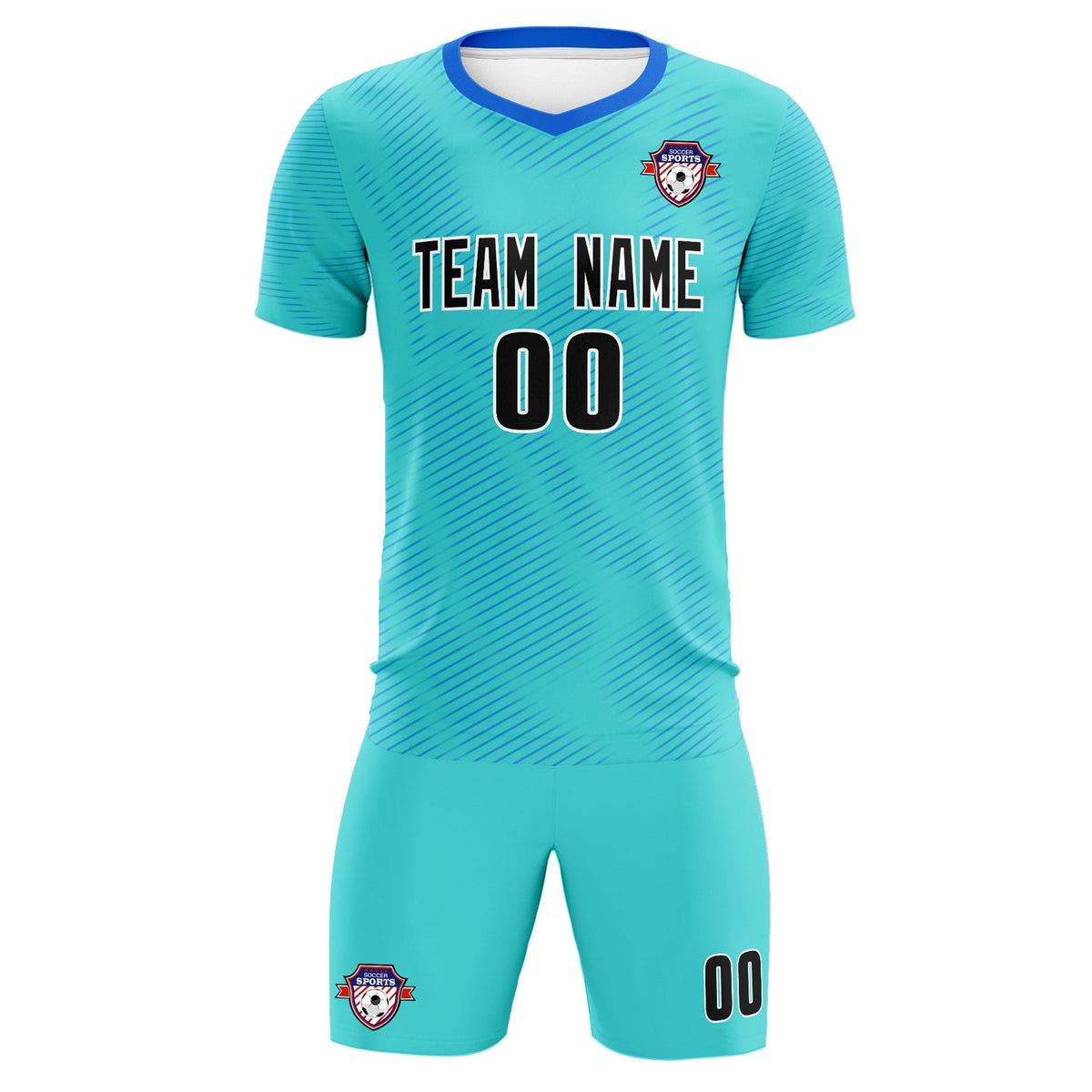 Custom Sky Blue Powder Blue Training Uniform For Men Football Sets Jersey