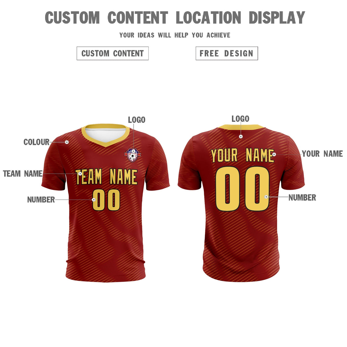 Custom Crimson Khaki Training Uniform For Men Football Sets Jersey