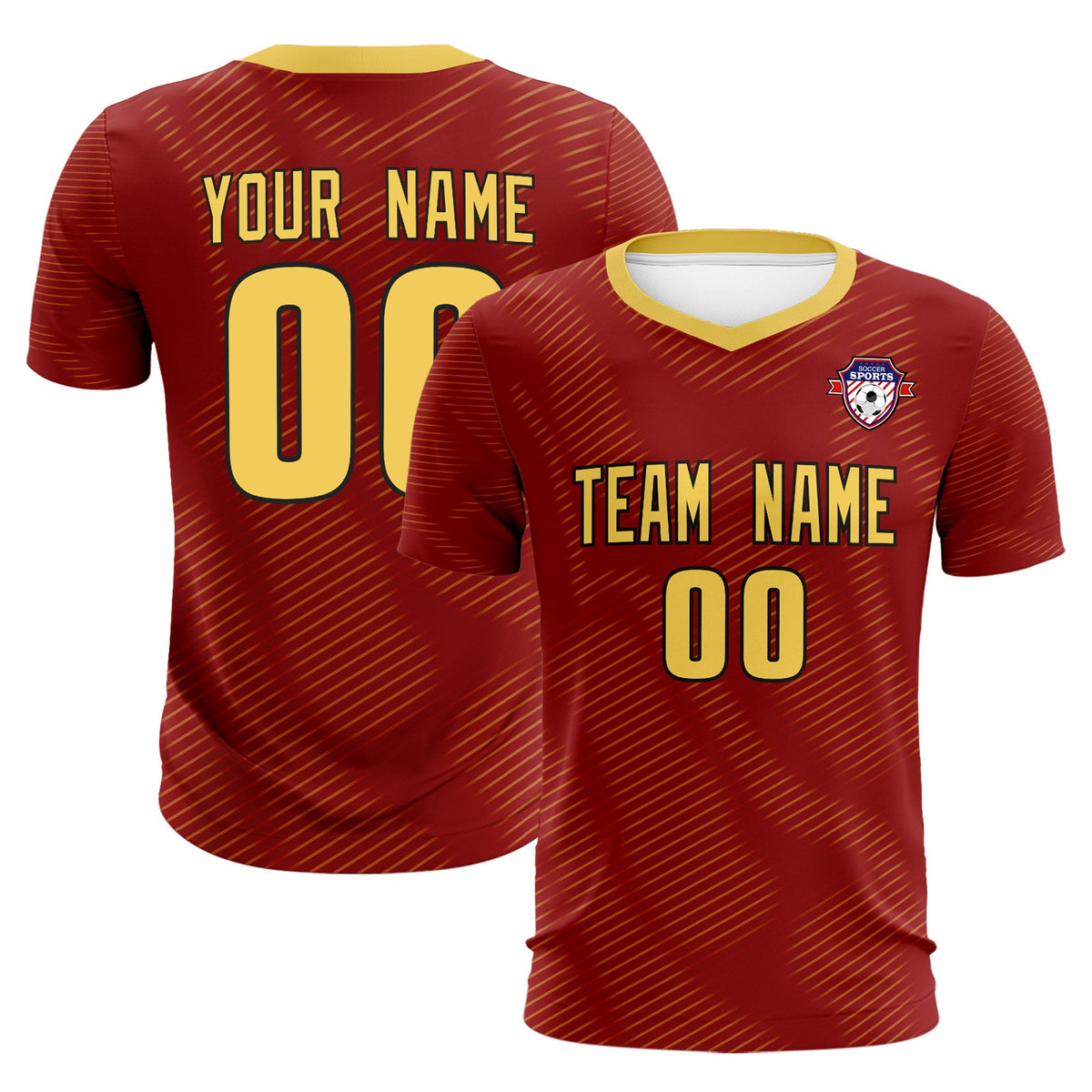 Custom Crimson Khaki Training Uniform For Men Football Sets Jersey
