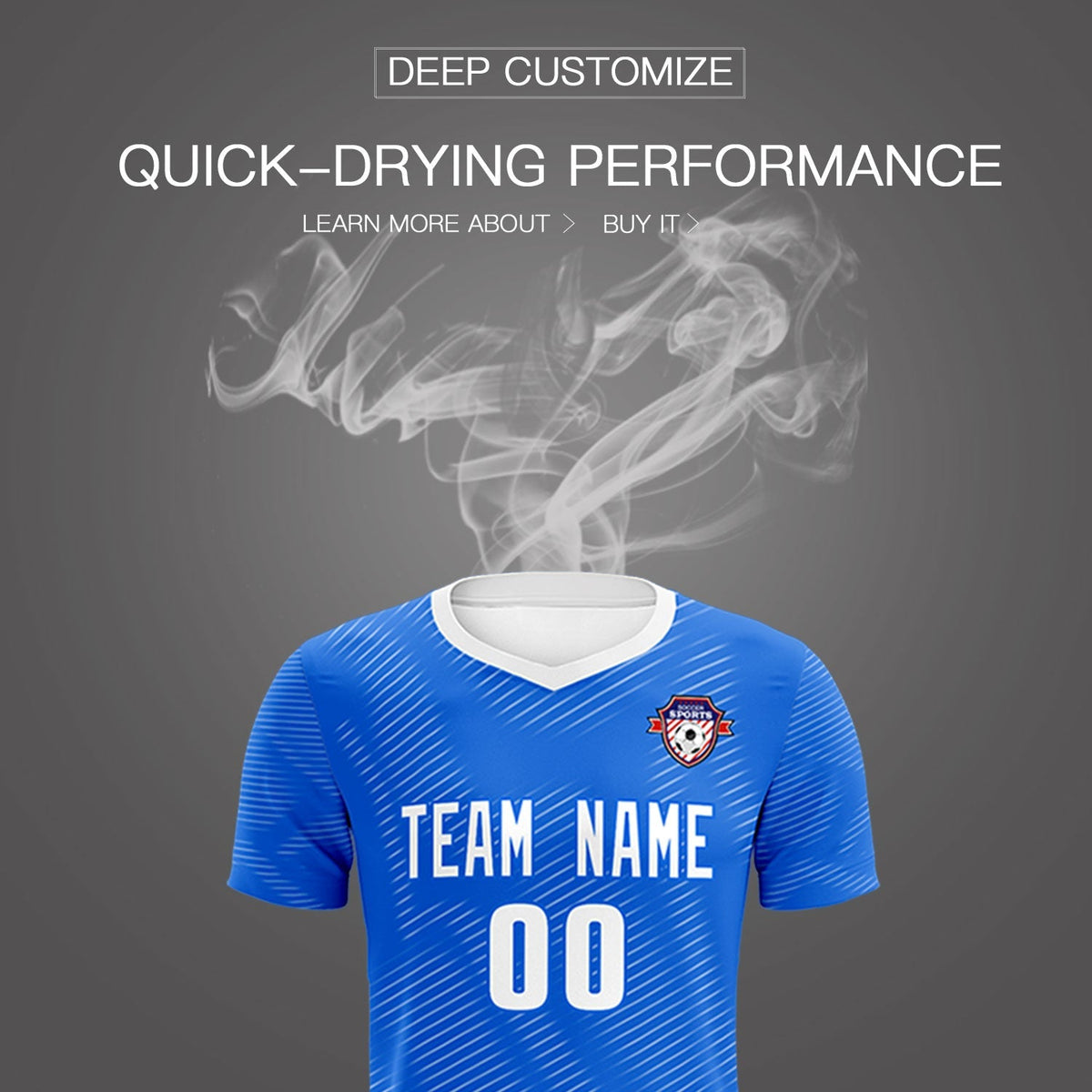 Custom Royal White Training Uniform For Men Football Sets Jersey