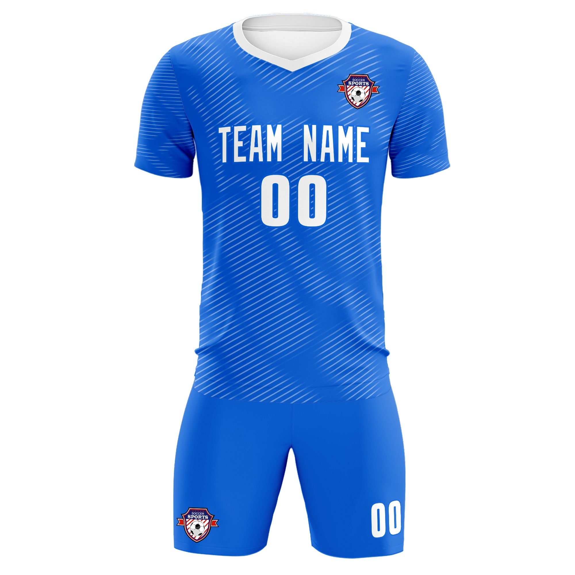 Custom Royal White Training Uniform For Men Football Sets Jersey