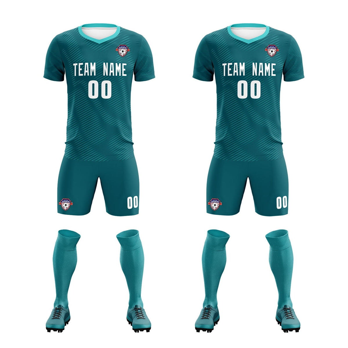 Custom Aqua Aqua Training Uniform For Men Football Sets Jersey