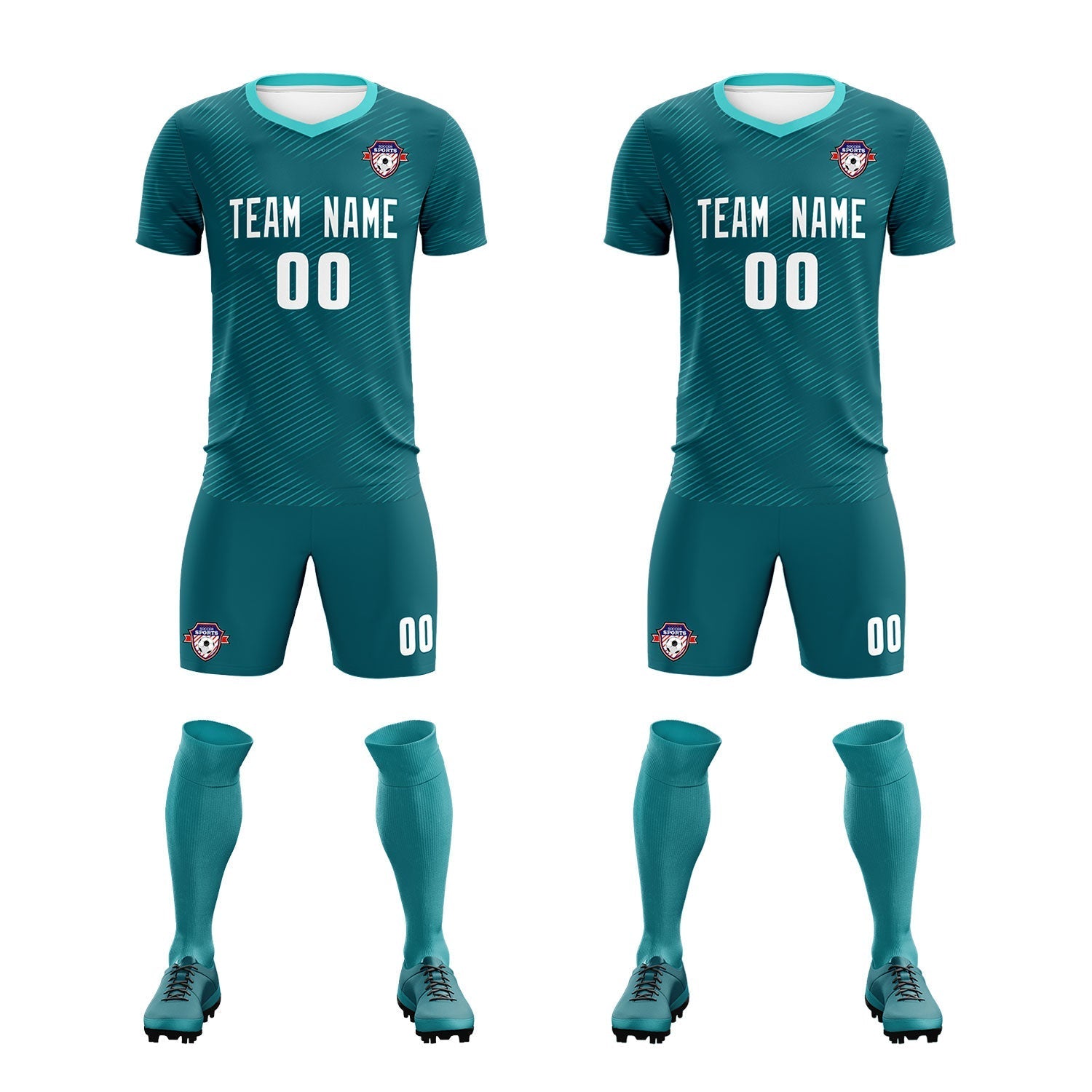 Custom Aqua Aqua Training Uniform For Men Football Sets Jersey