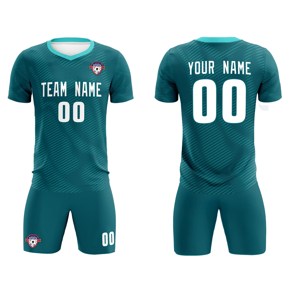 Custom Aqua Aqua Training Uniform For Men Football Sets Jersey