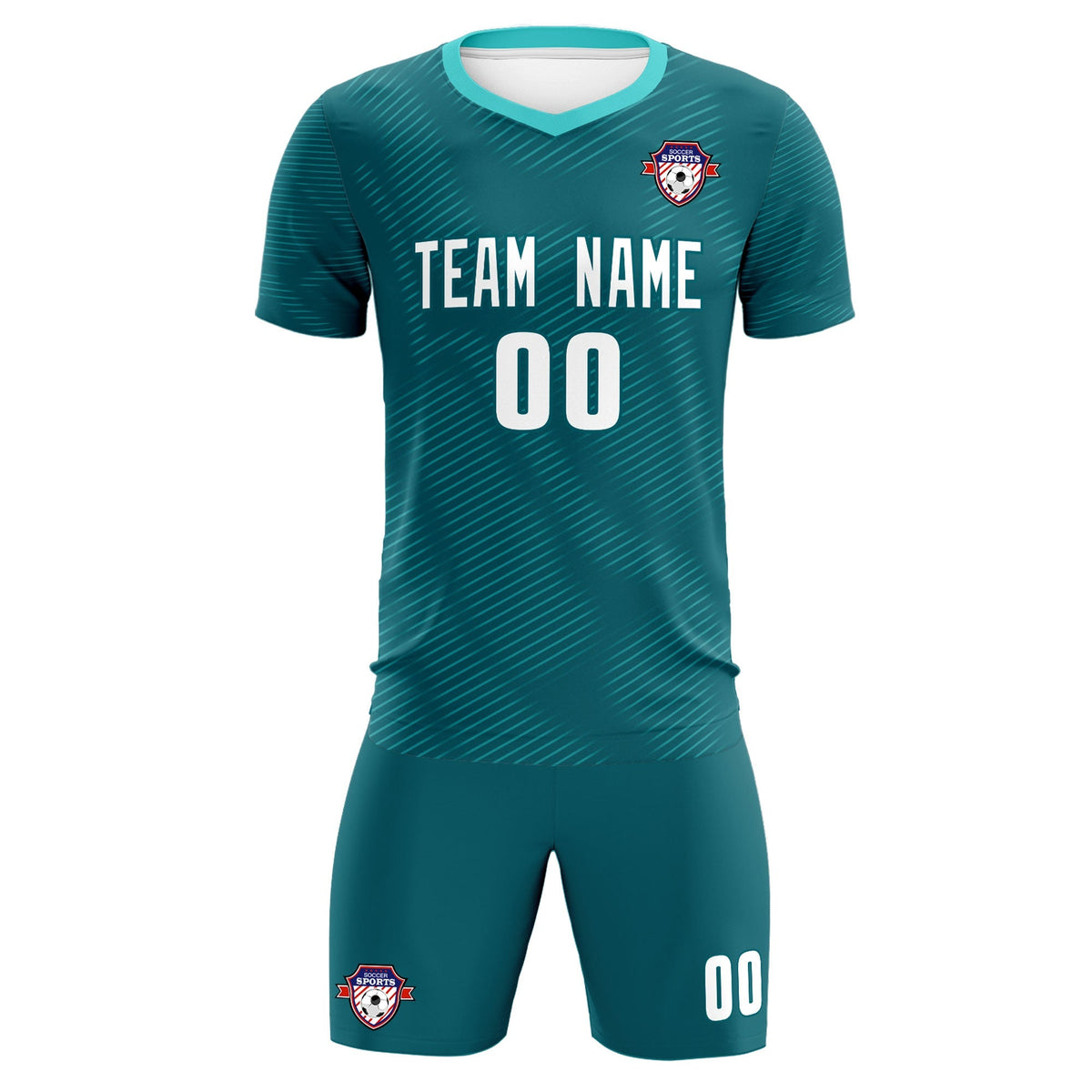 Custom Aqua Aqua Training Uniform For Men Football Sets Jersey