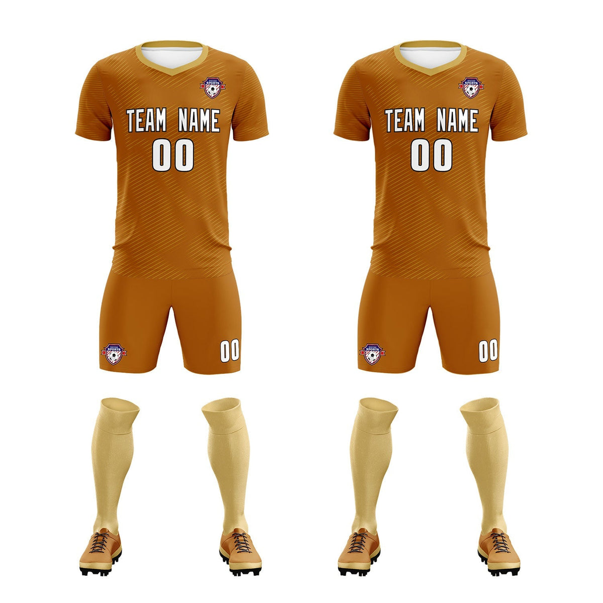 Custom Light Brown Khaki Training Uniform For Men Football Sets Jersey