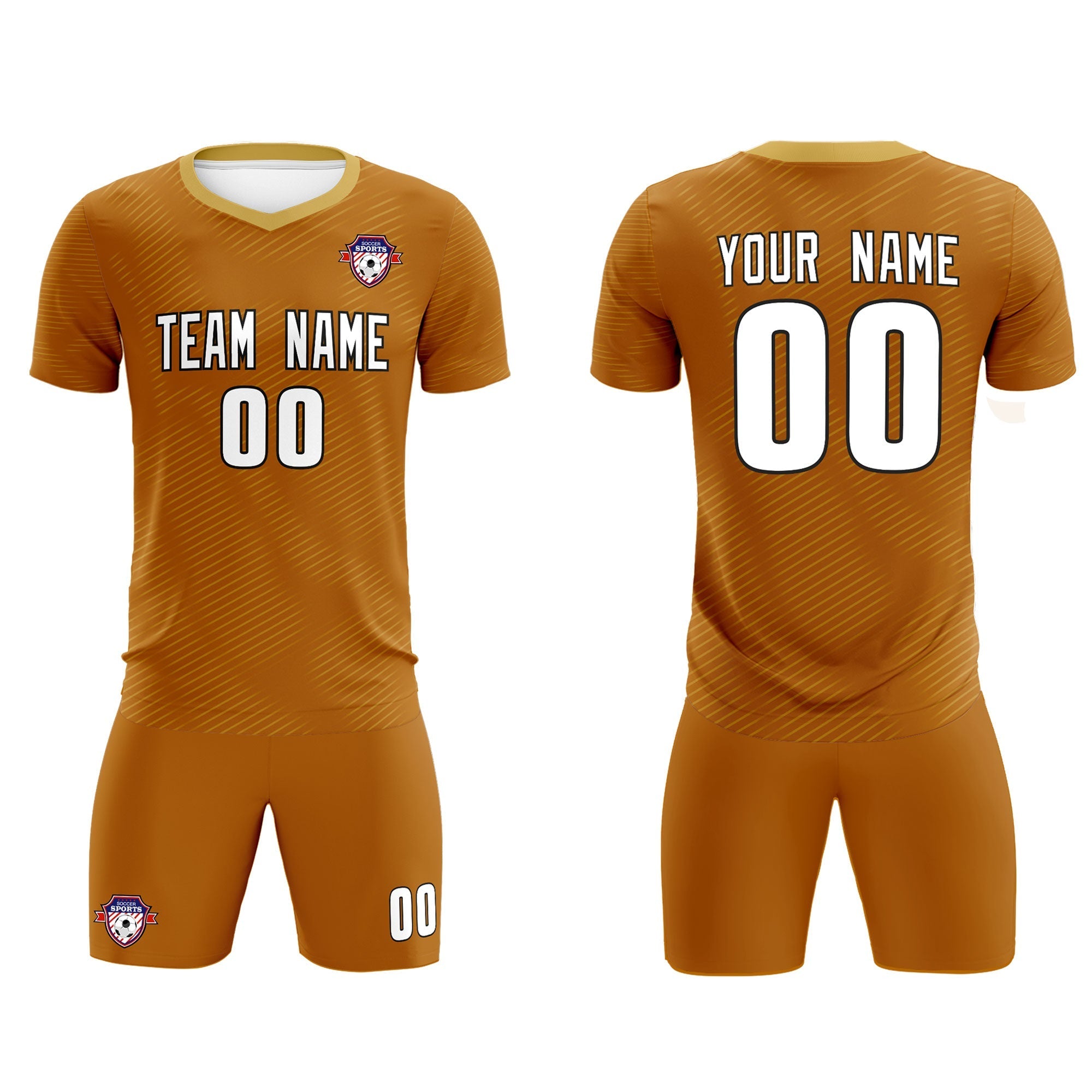 Custom Light Brown Khaki Training Uniform For Men Football Sets Jersey