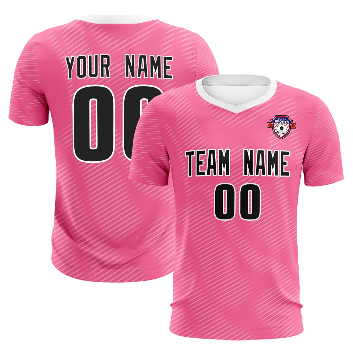 Custom Pink White Training Uniform For Men Football Sets Jersey