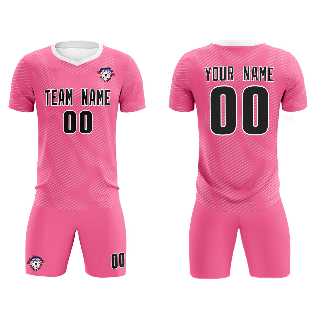 Custom Pink White Training Uniform For Men Football Sets Jersey