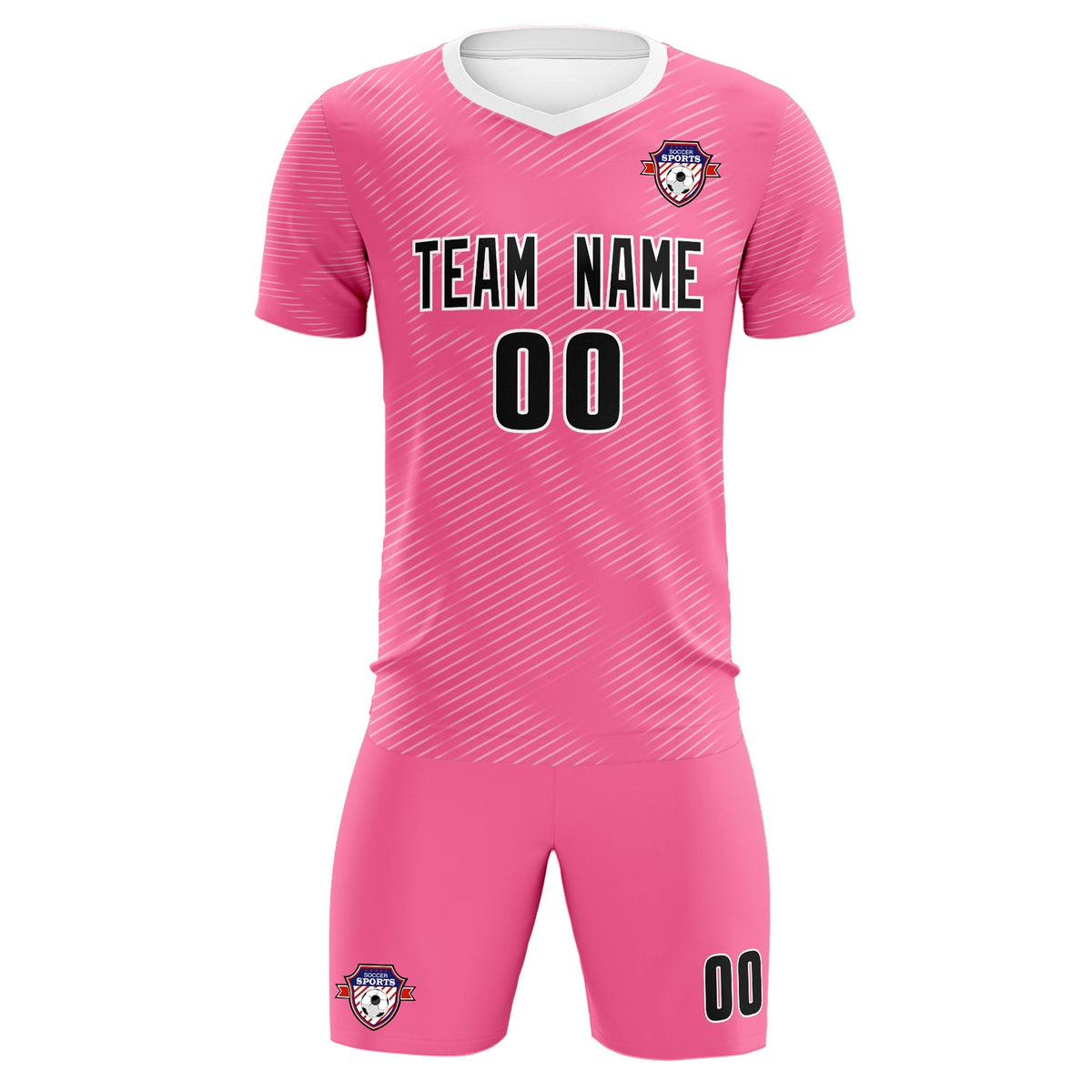 Custom Pink White Training Uniform For Men Football Sets Jersey
