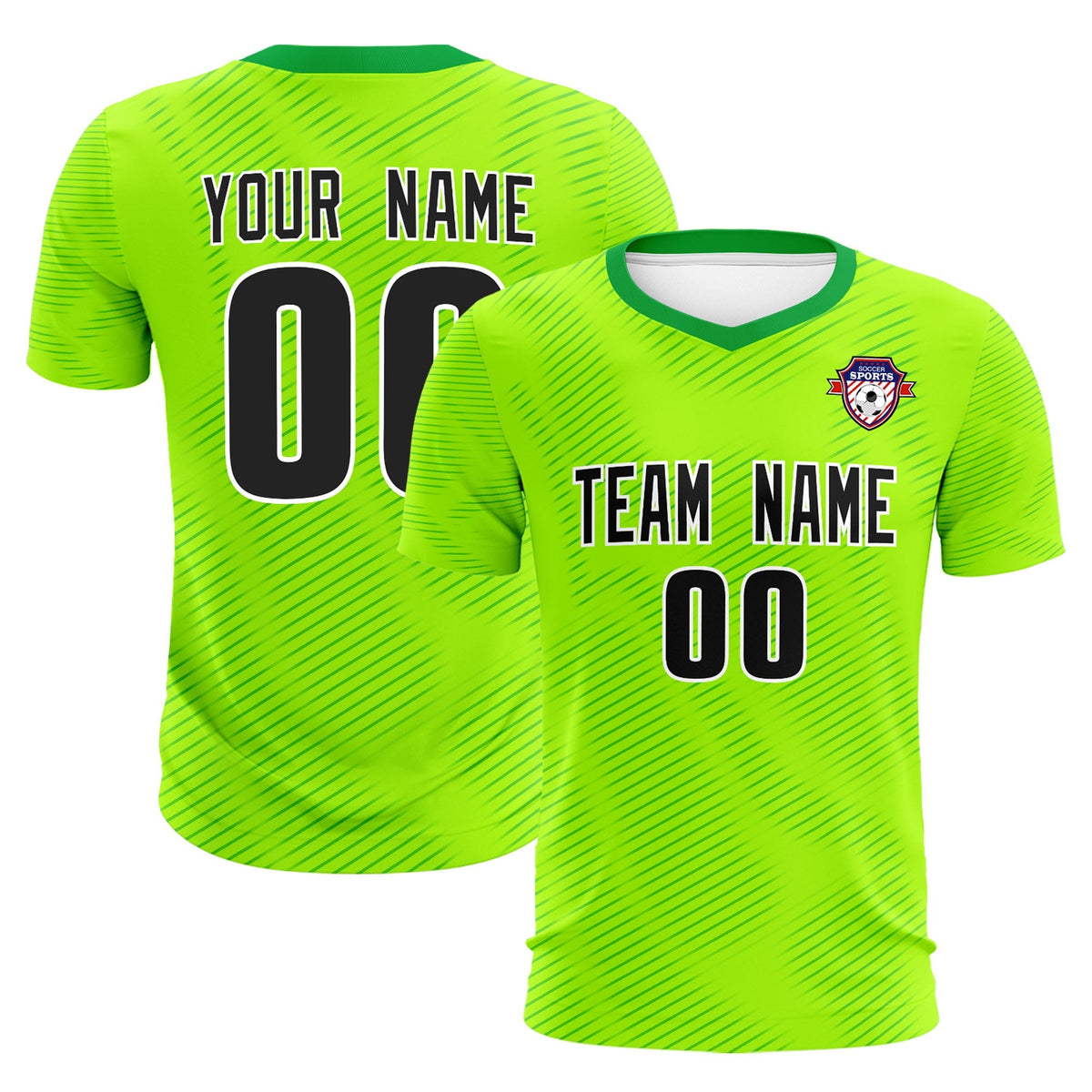Custom Neon Green Kelly Green Training Uniform For Men Football Sets Jersey