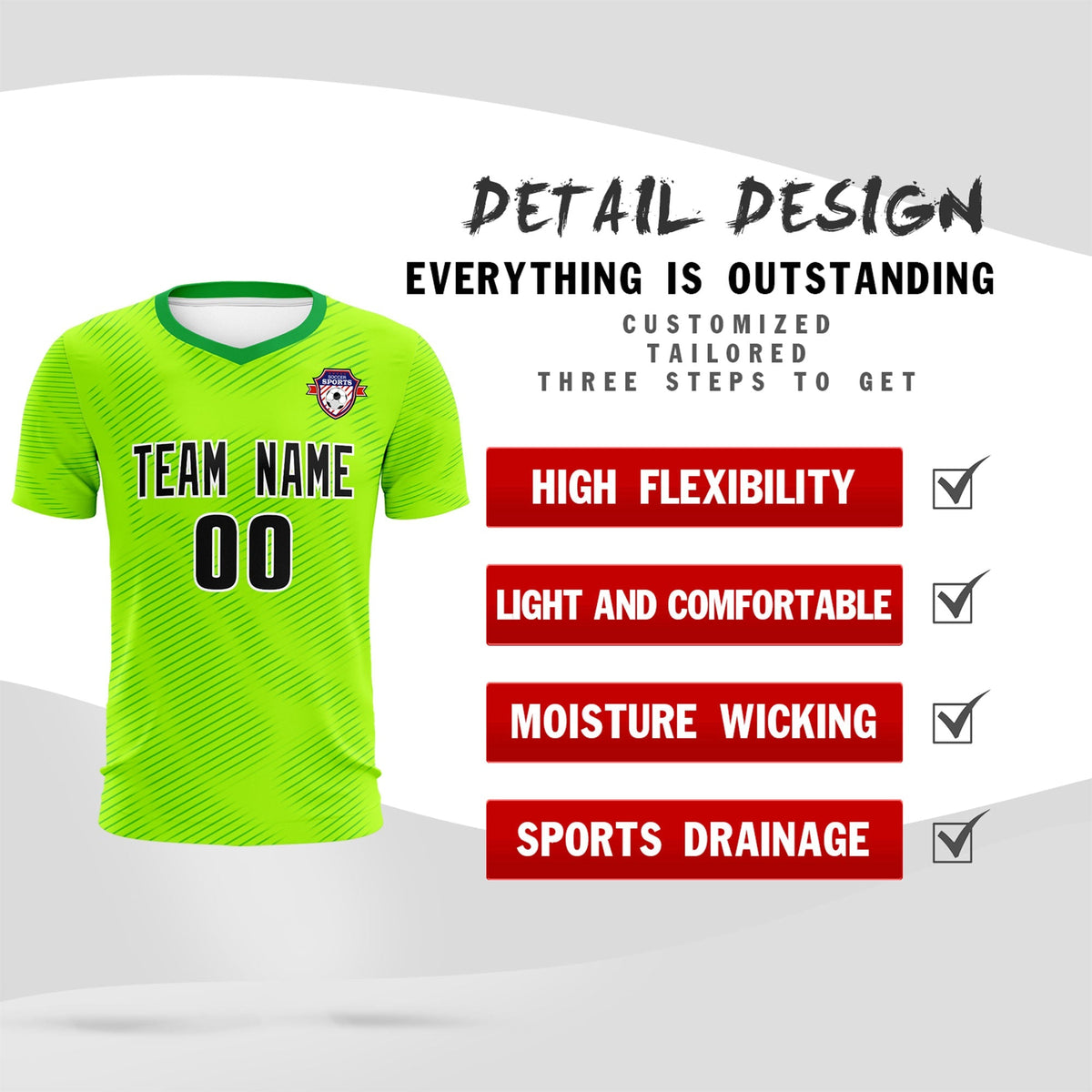 Custom Neon Green Kelly Green Training Uniform For Men Football Sets Jersey