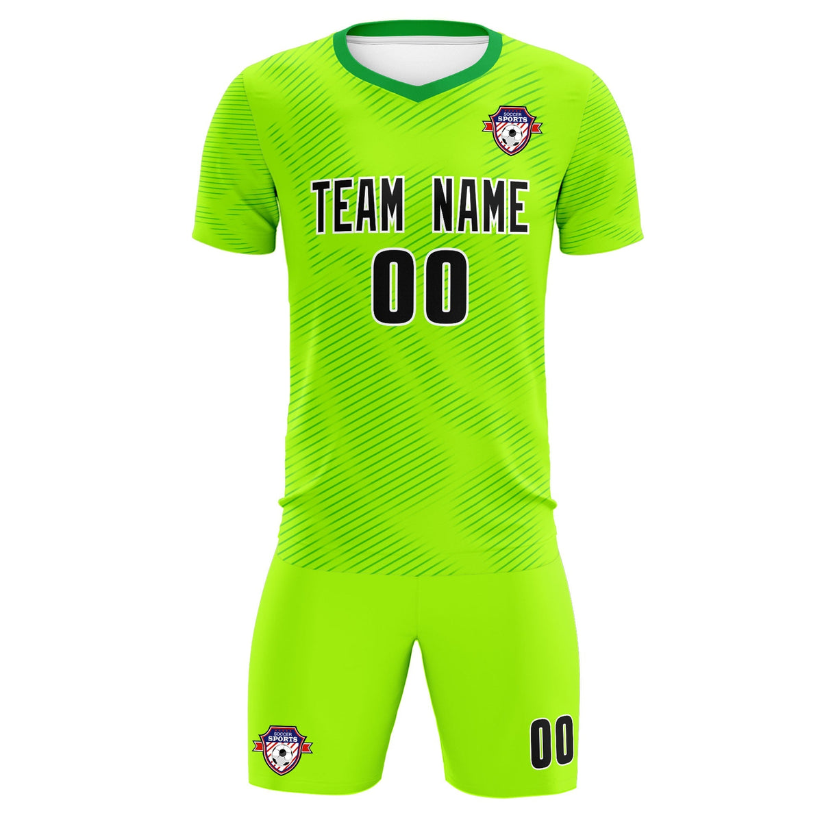 Custom Neon Green Kelly Green Training Uniform For Men Football Sets Jersey