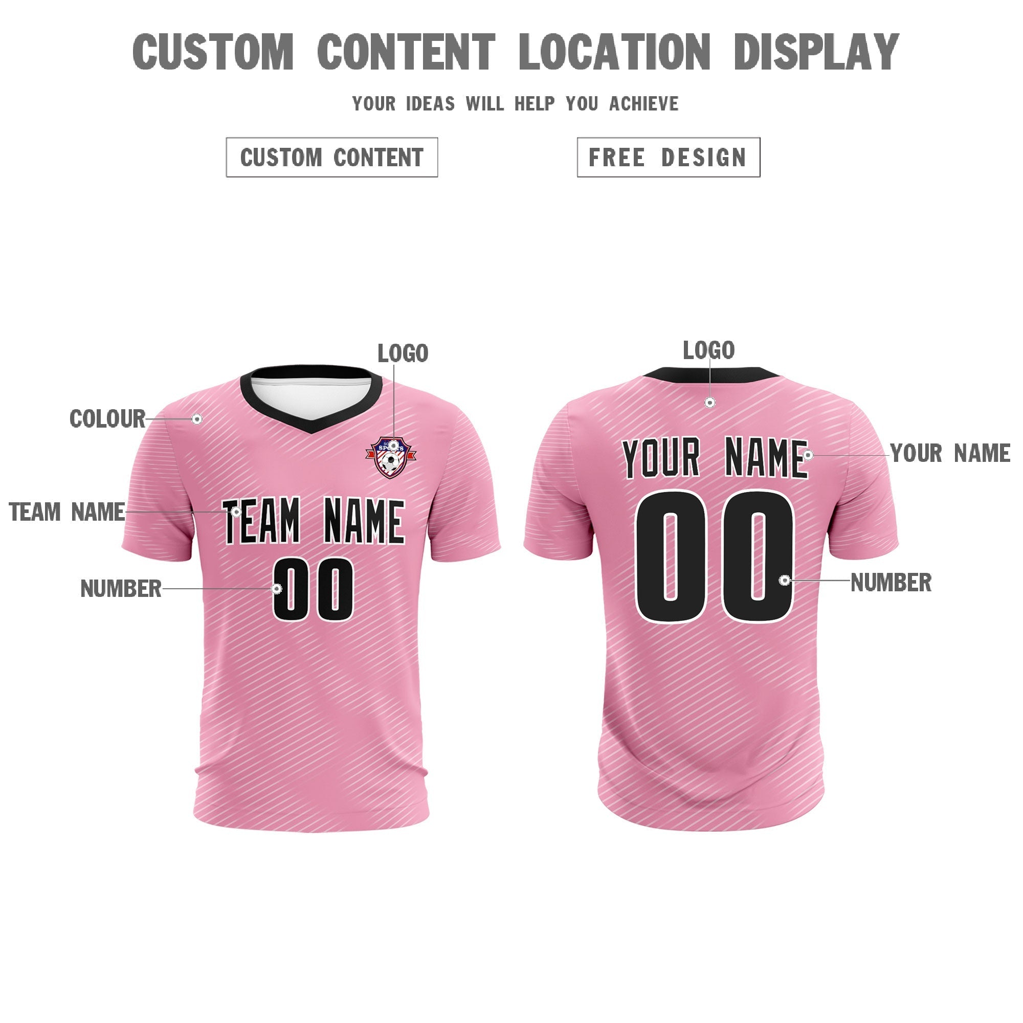 Custom Light Pink White Training Uniform For Men Football Sets Jersey