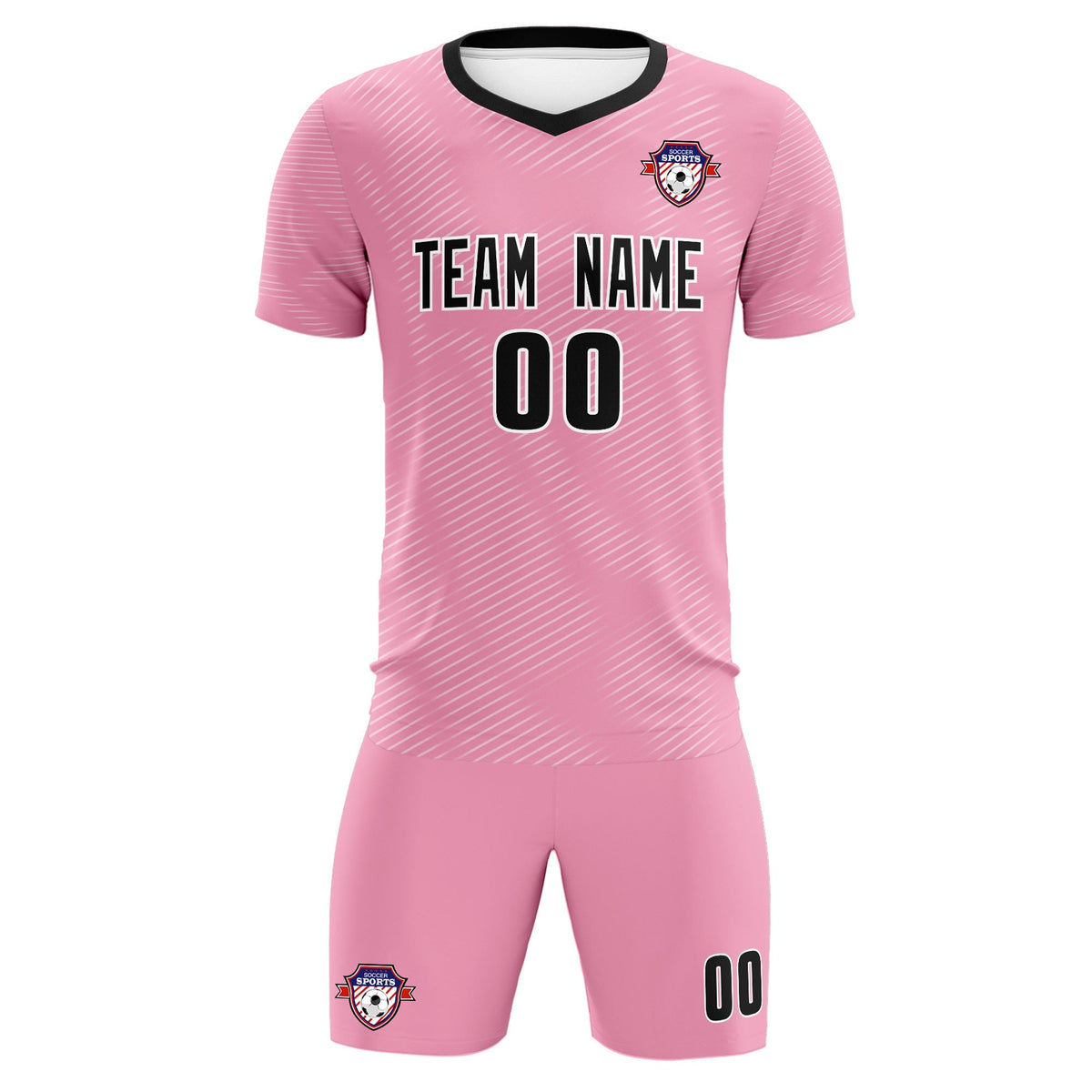 Custom Light Pink White Training Uniform For Men Football Sets Jersey