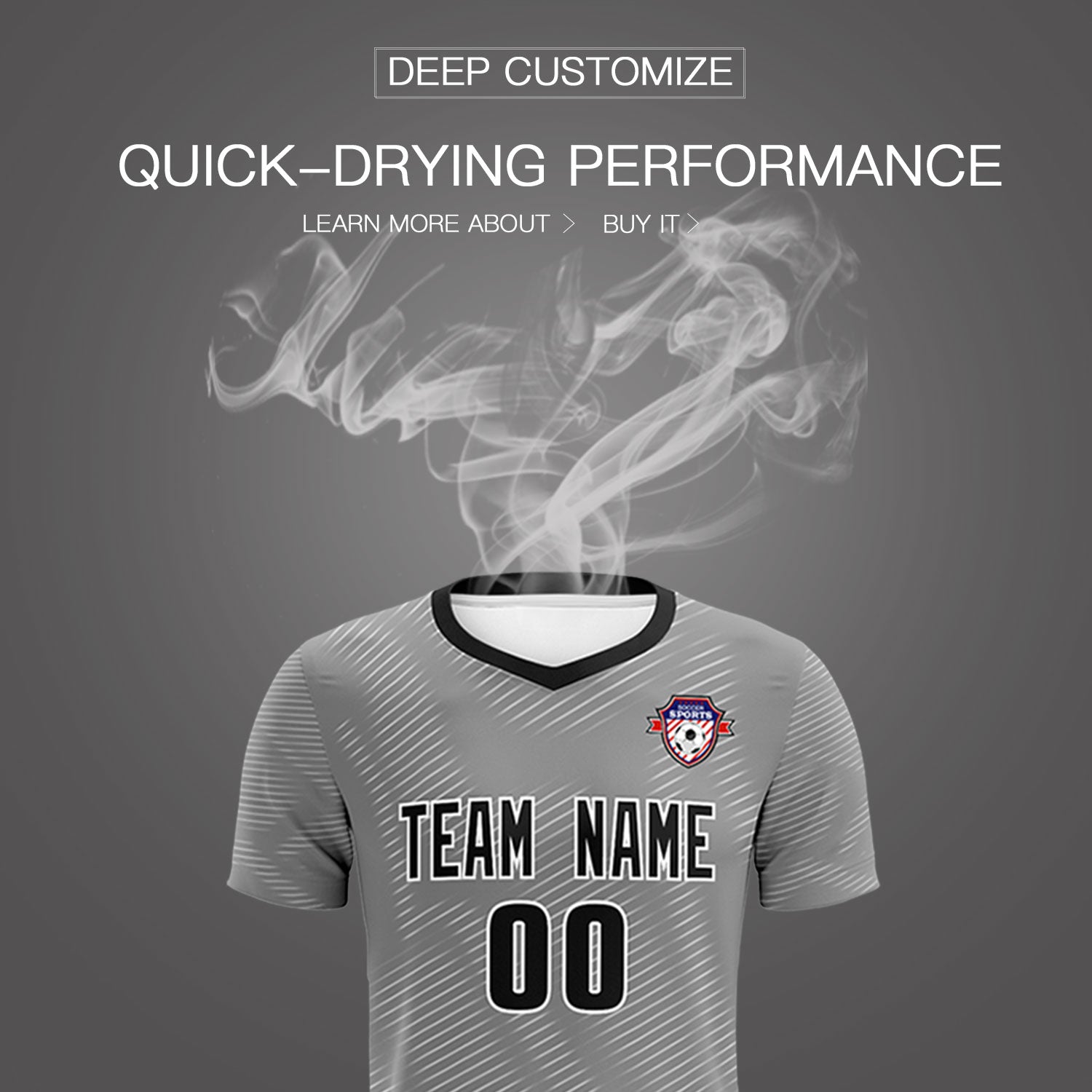 Custom Dark Gray White Training Uniform For Men Football Sets Jersey