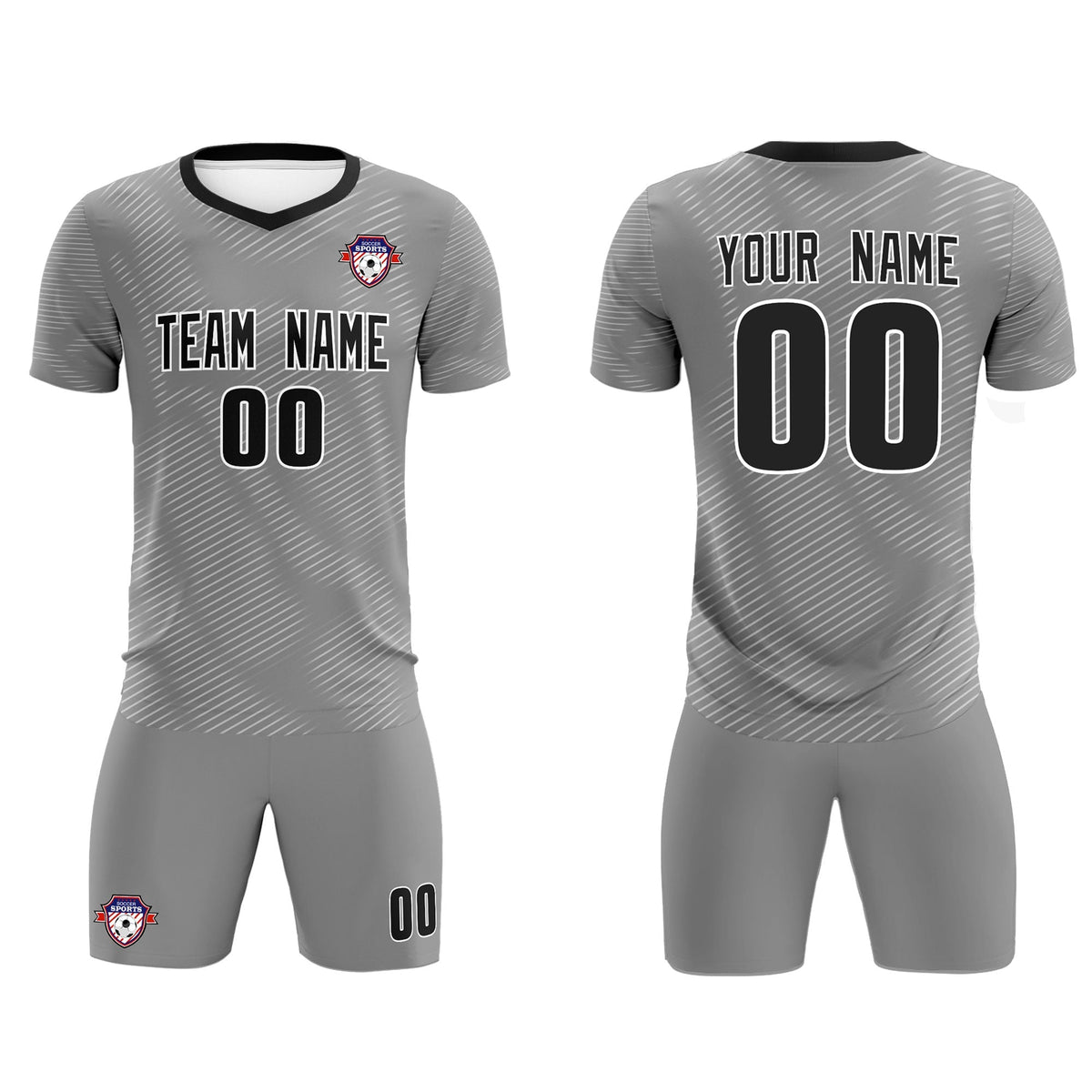 Custom Dark Gray White Training Uniform For Men Football Sets Jersey