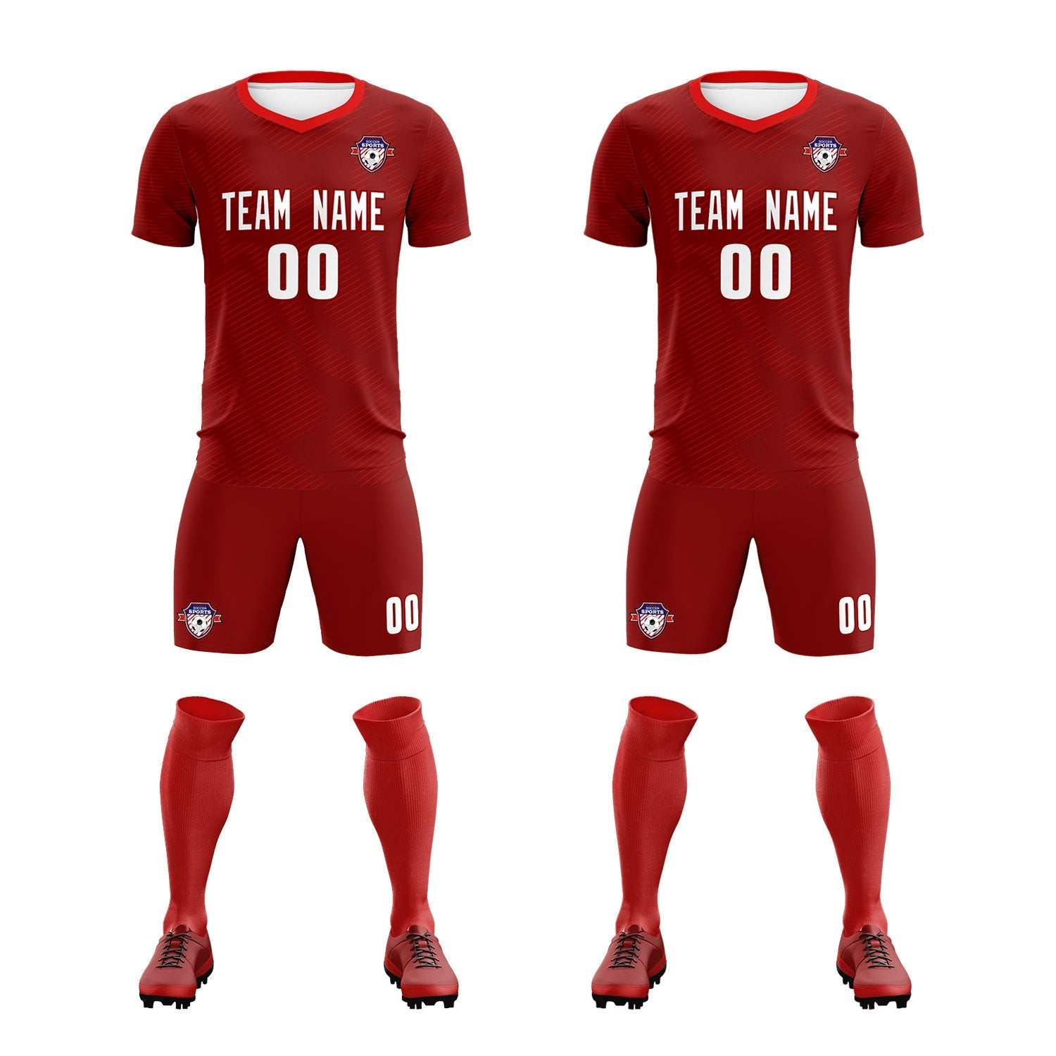 Custom Crimson Red Training Uniform For Men Football Sets Jersey