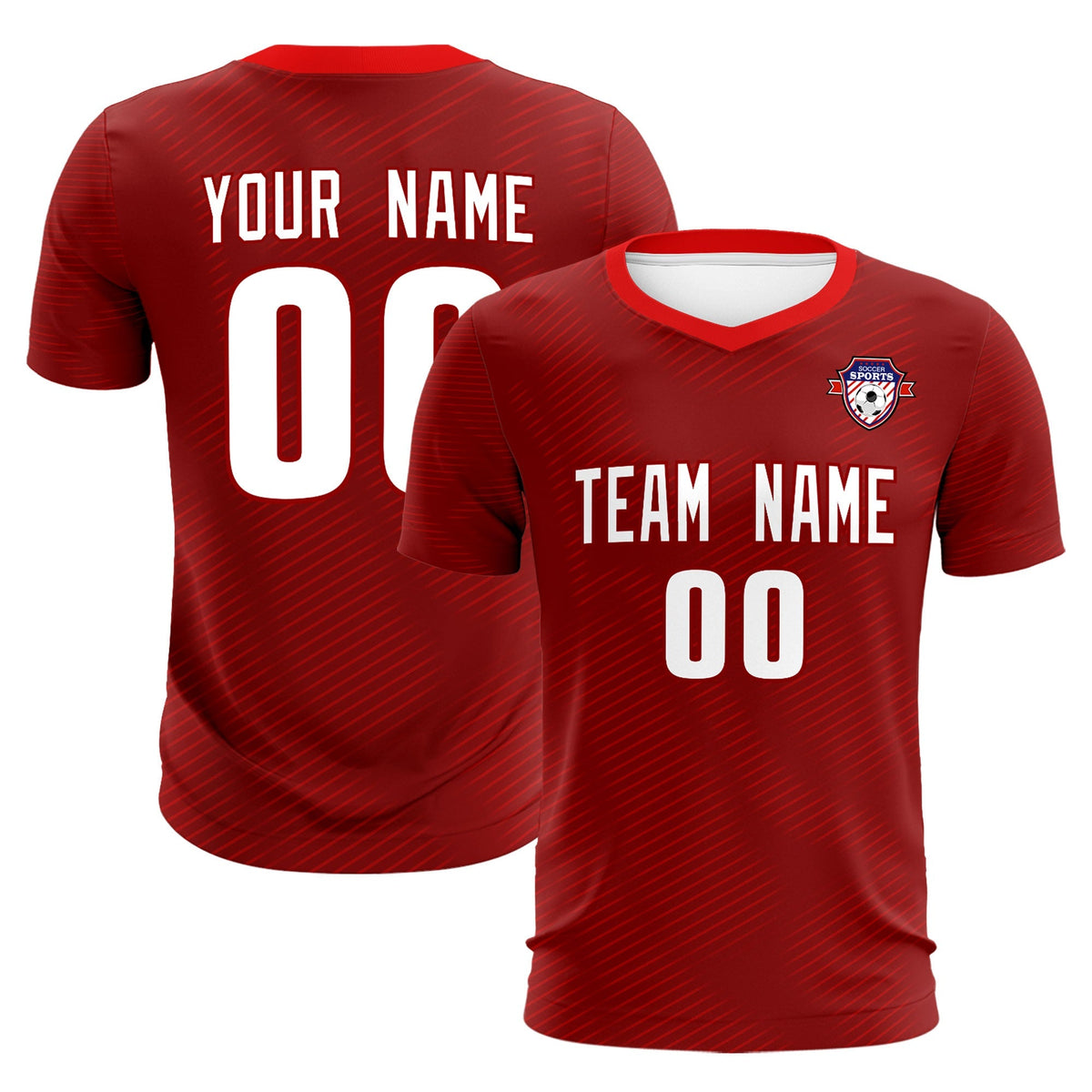 Custom Crimson Red Training Uniform For Men Football Sets Jersey