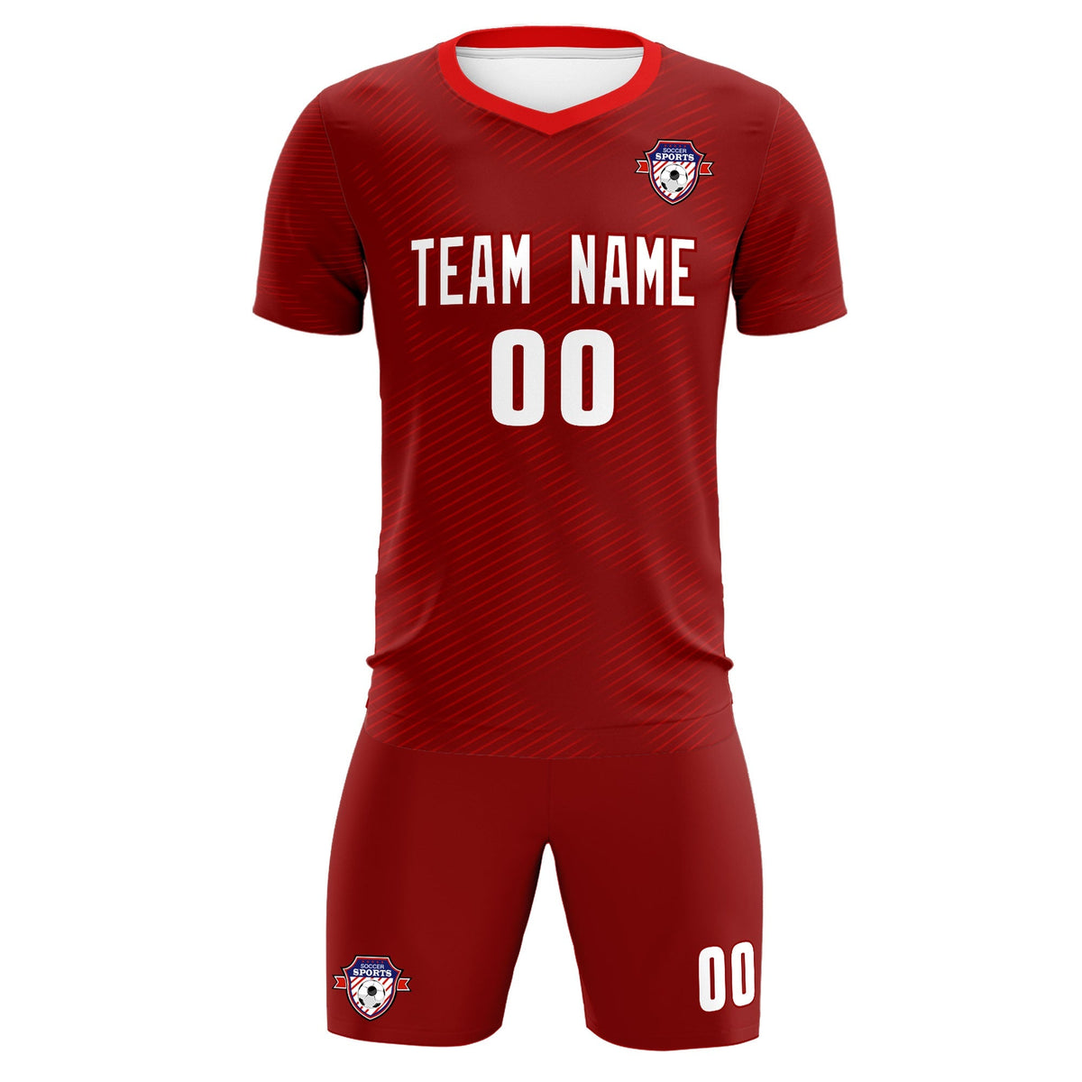 Custom Crimson Red Training Uniform For Men Football Sets Jersey