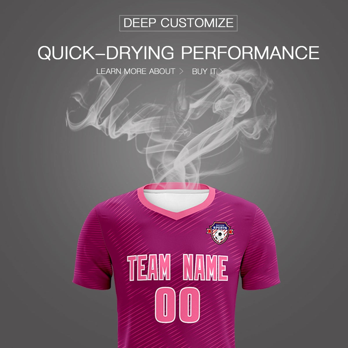 Custom Rose Red Pink Training Uniform For Men Football Sets Jersey