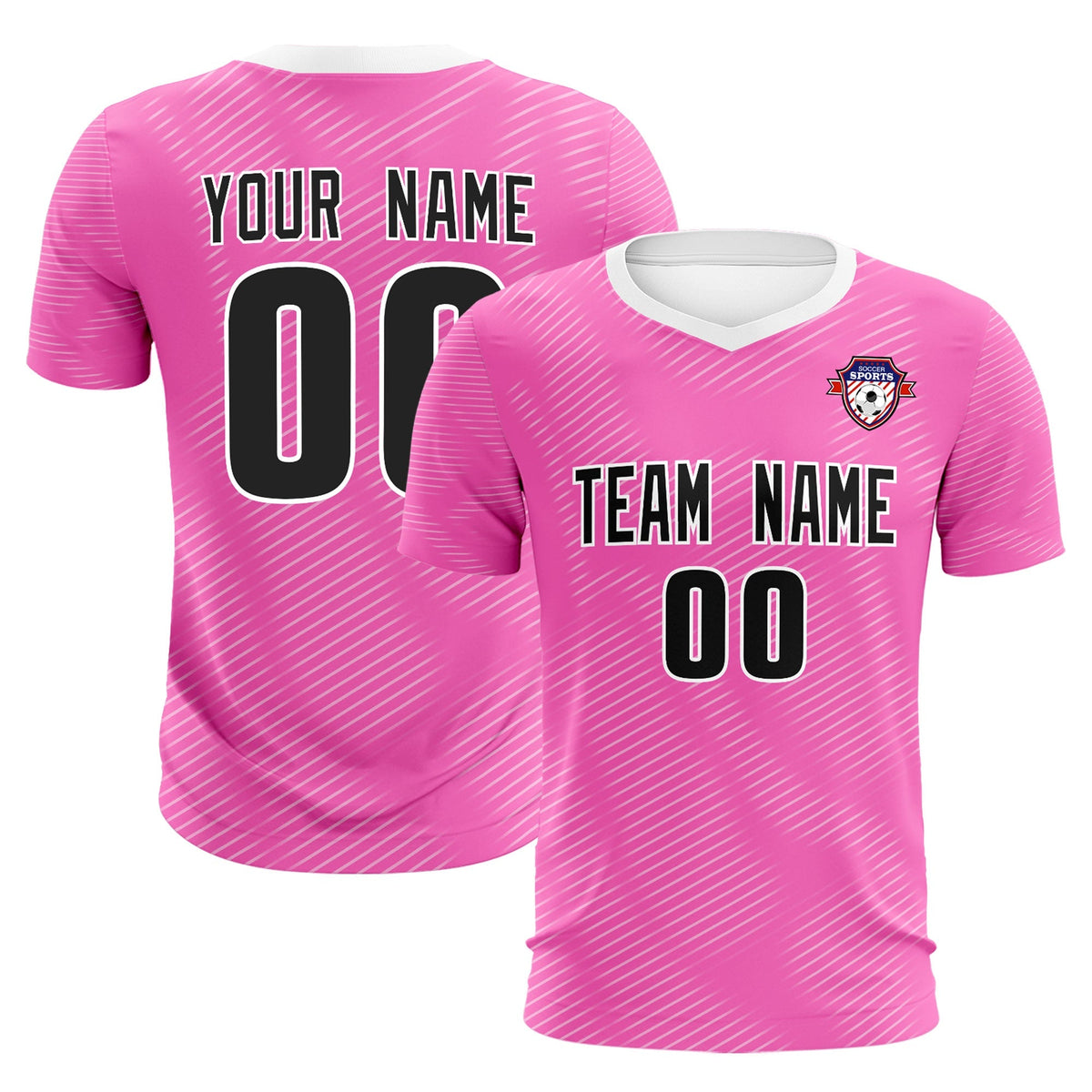 Custom Pink White Training Uniform For Men Football Sets Jersey