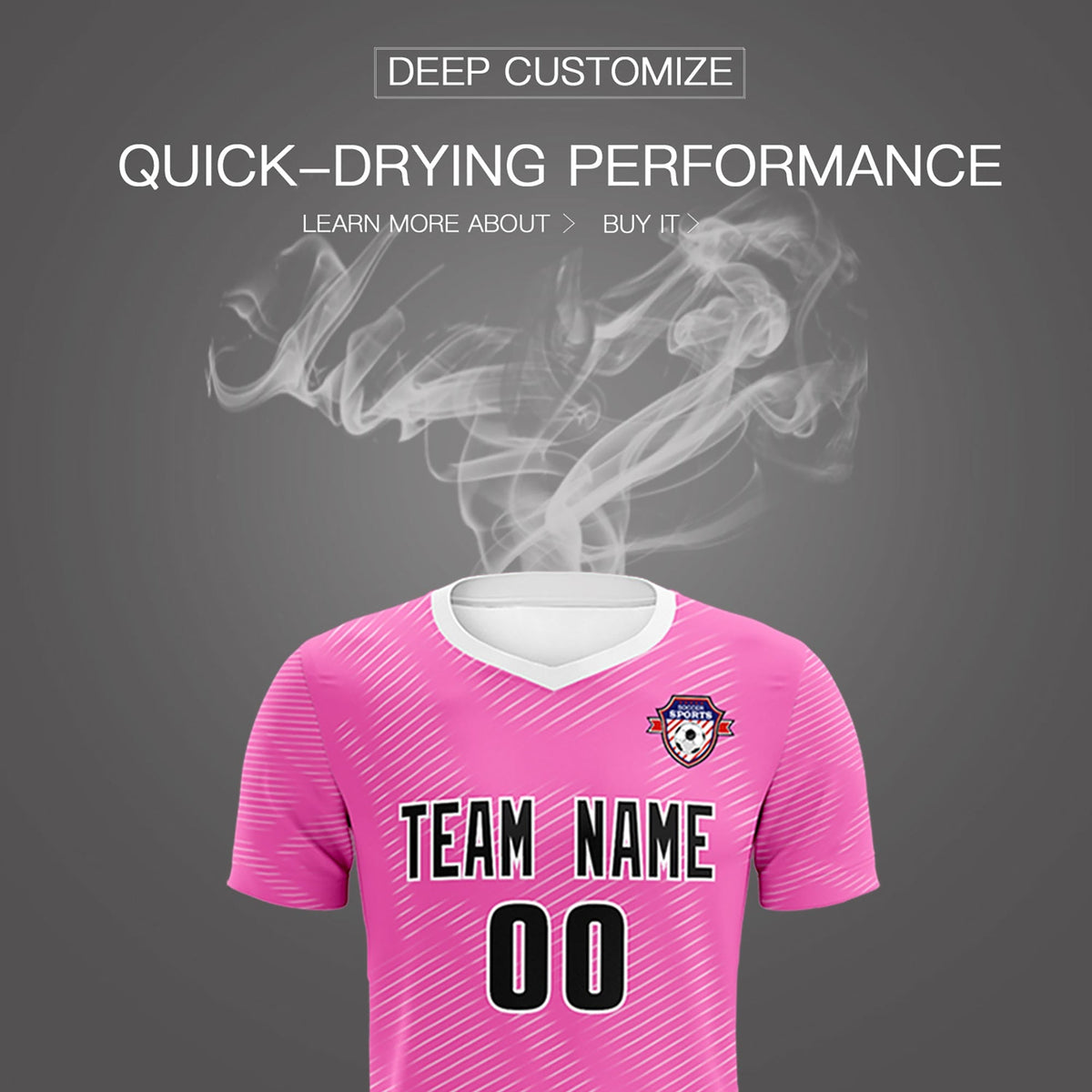 Custom Pink White Training Uniform For Men Football Sets Jersey