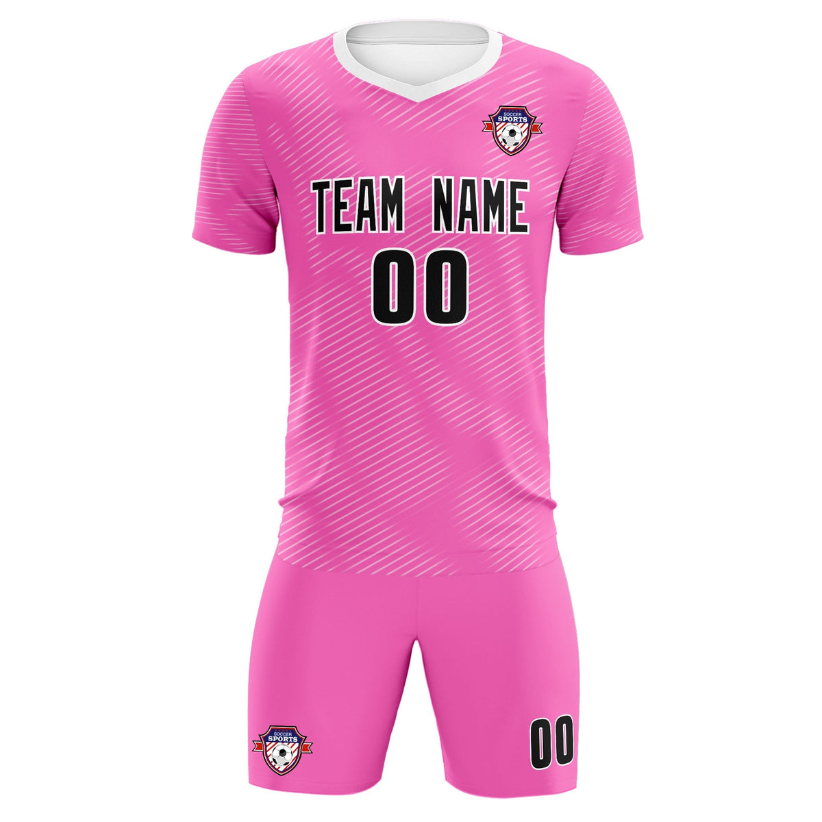 Custom Pink White Training Uniform For Men Football Sets Jersey