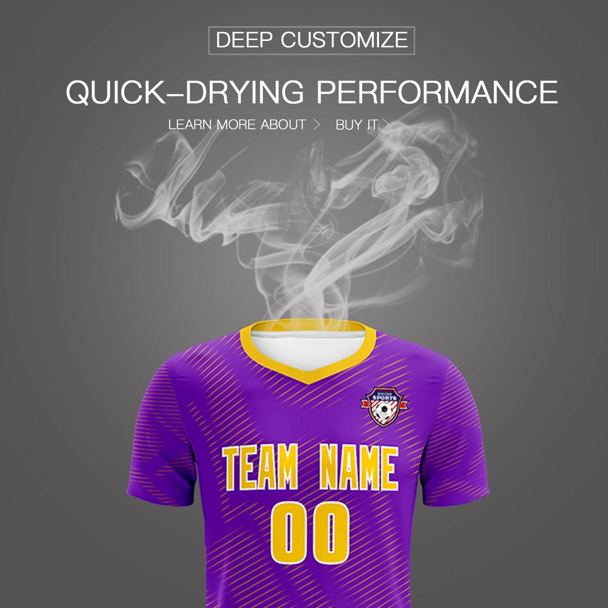 Custom Purple Gold Training Uniform For Men Football Sets Jersey
