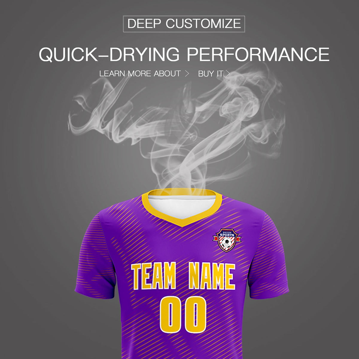 Custom Purple Gold Training Uniform For Men Football Sets Jersey