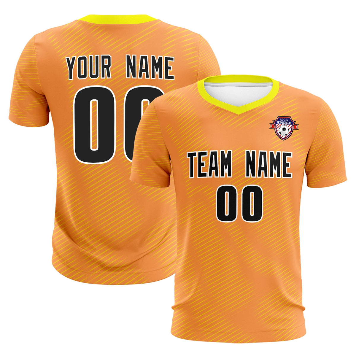 Custom Light Orange Gold Training Uniform For Men Football Sets Jersey