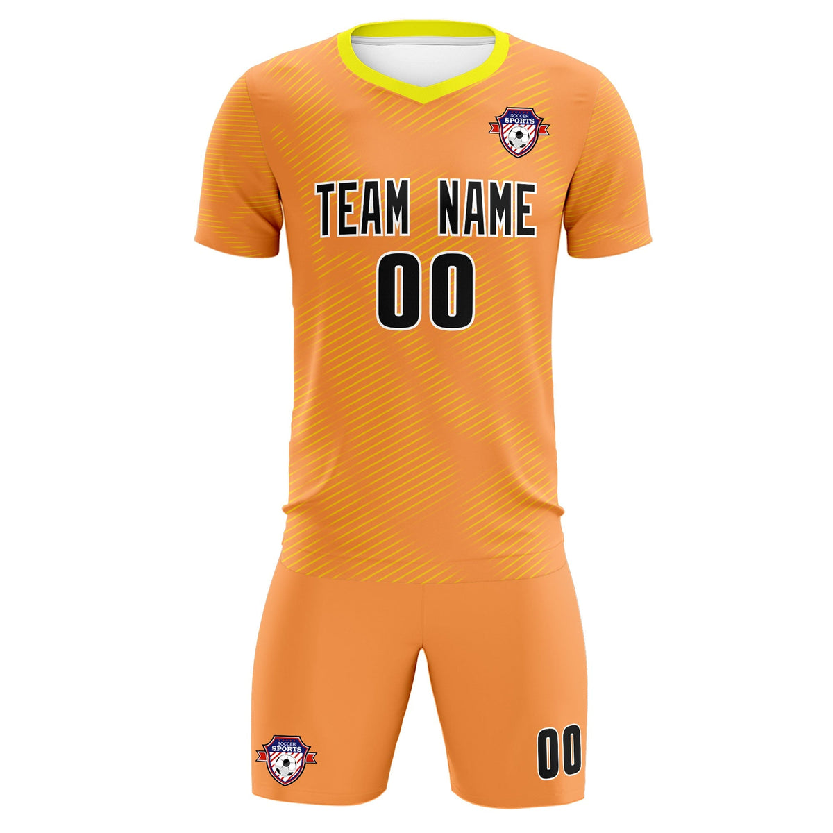 Custom Light Orange Gold Training Uniform For Men Football Sets Jersey
