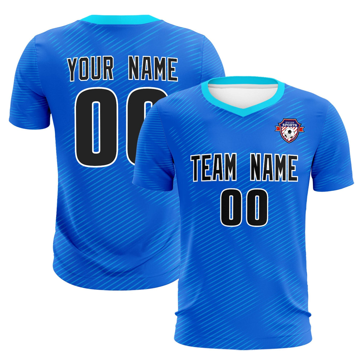Custom Royal Powder Blue Training Uniform For Men Football Sets Jersey